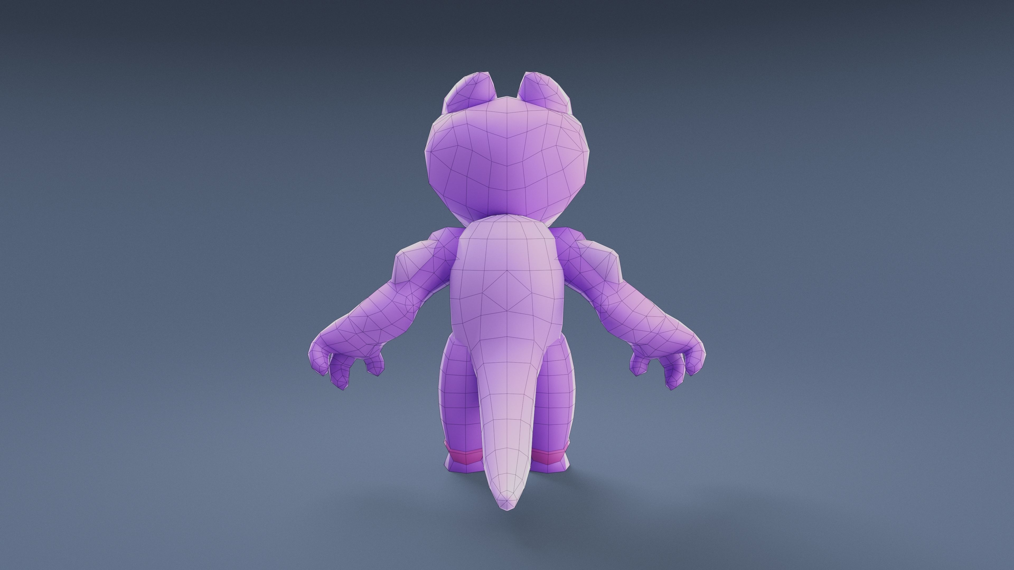 Cartoon Characters - Small Fury Warrior Low-poly 3D model_20