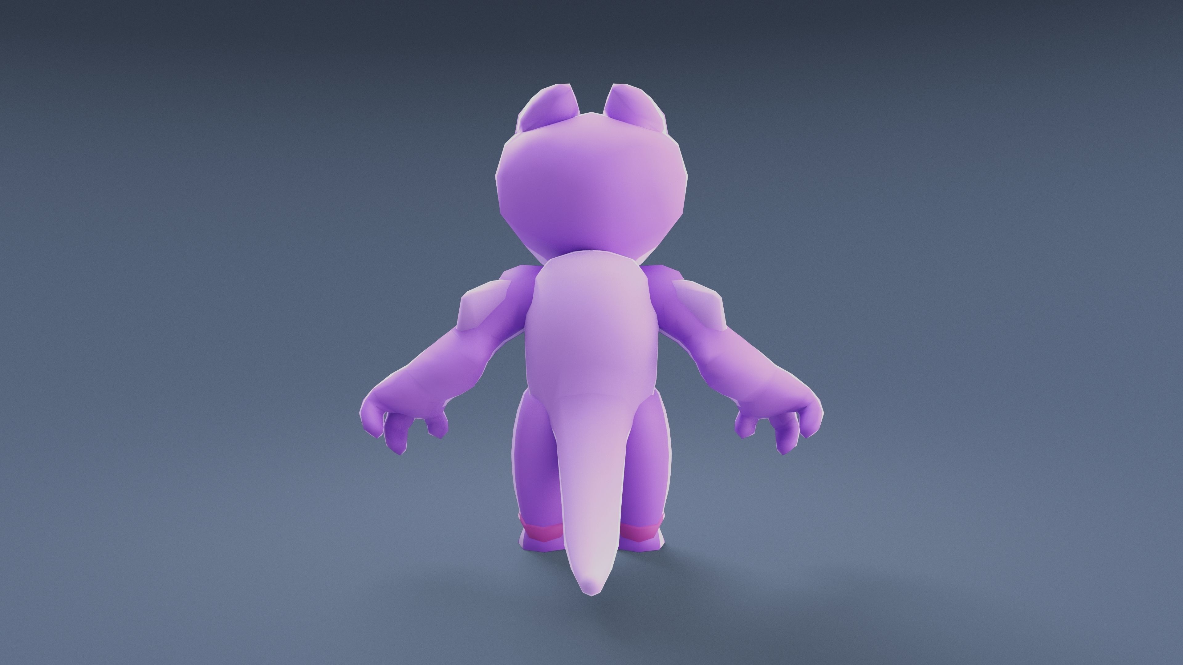 Cartoon Characters - Small Fury Warrior Low-poly 3D model_9