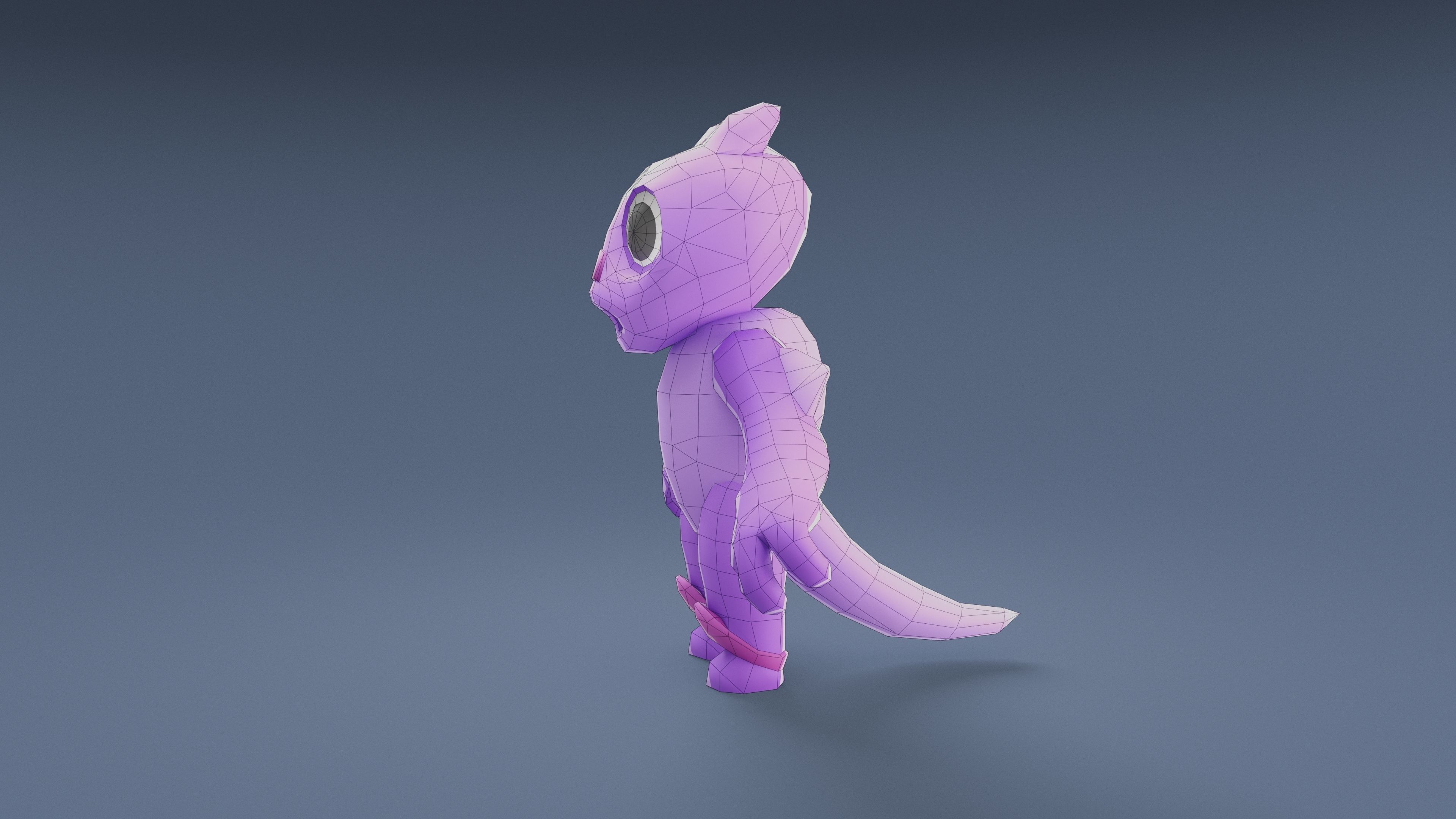 Cartoon Characters - Small Fury Warrior Low-poly 3D model_19