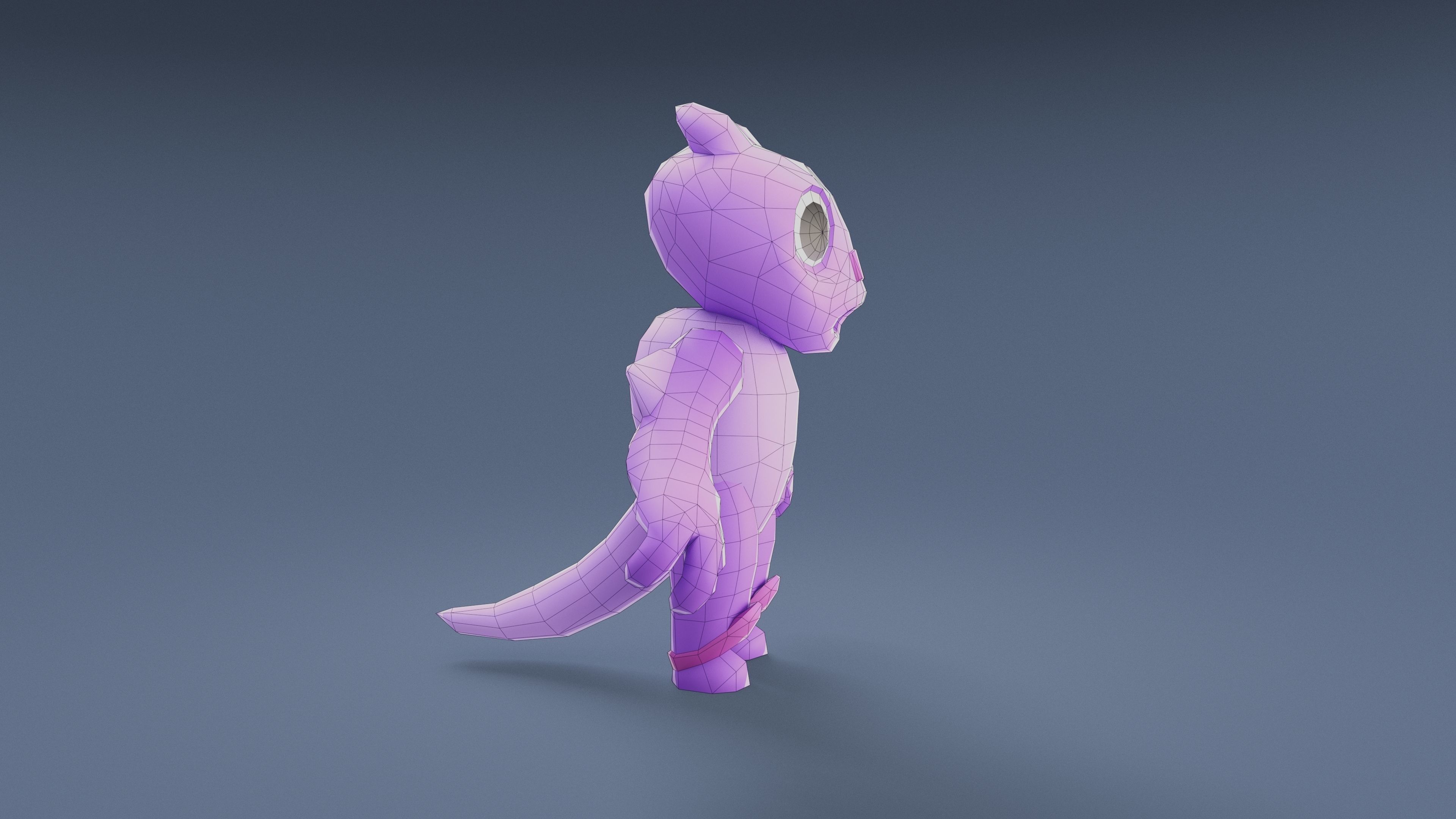 Cartoon Characters - Small Fury Warrior Low-poly 3D model_21