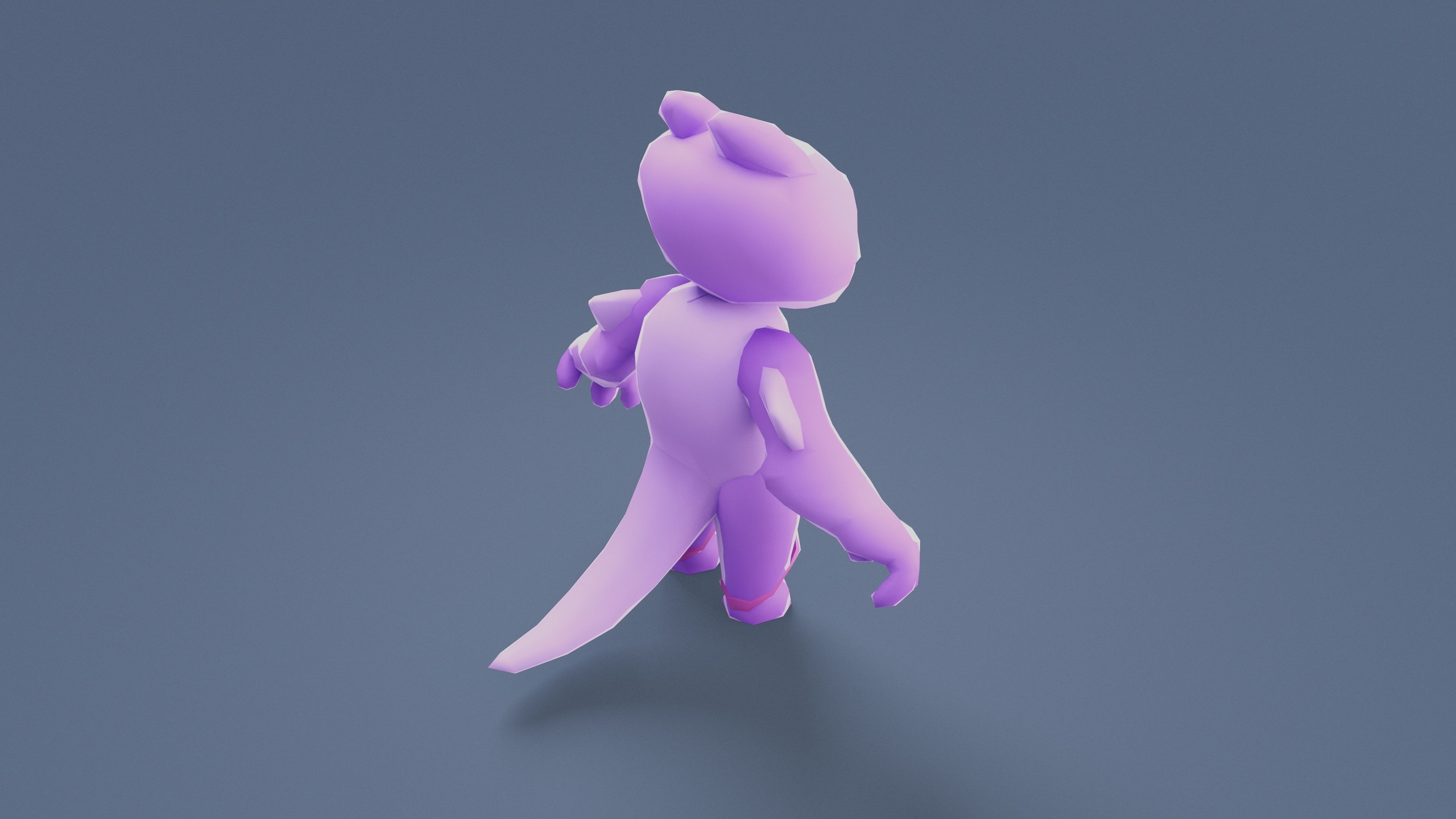 Cartoon Characters - Small Fury Warrior Low-poly 3D model_5