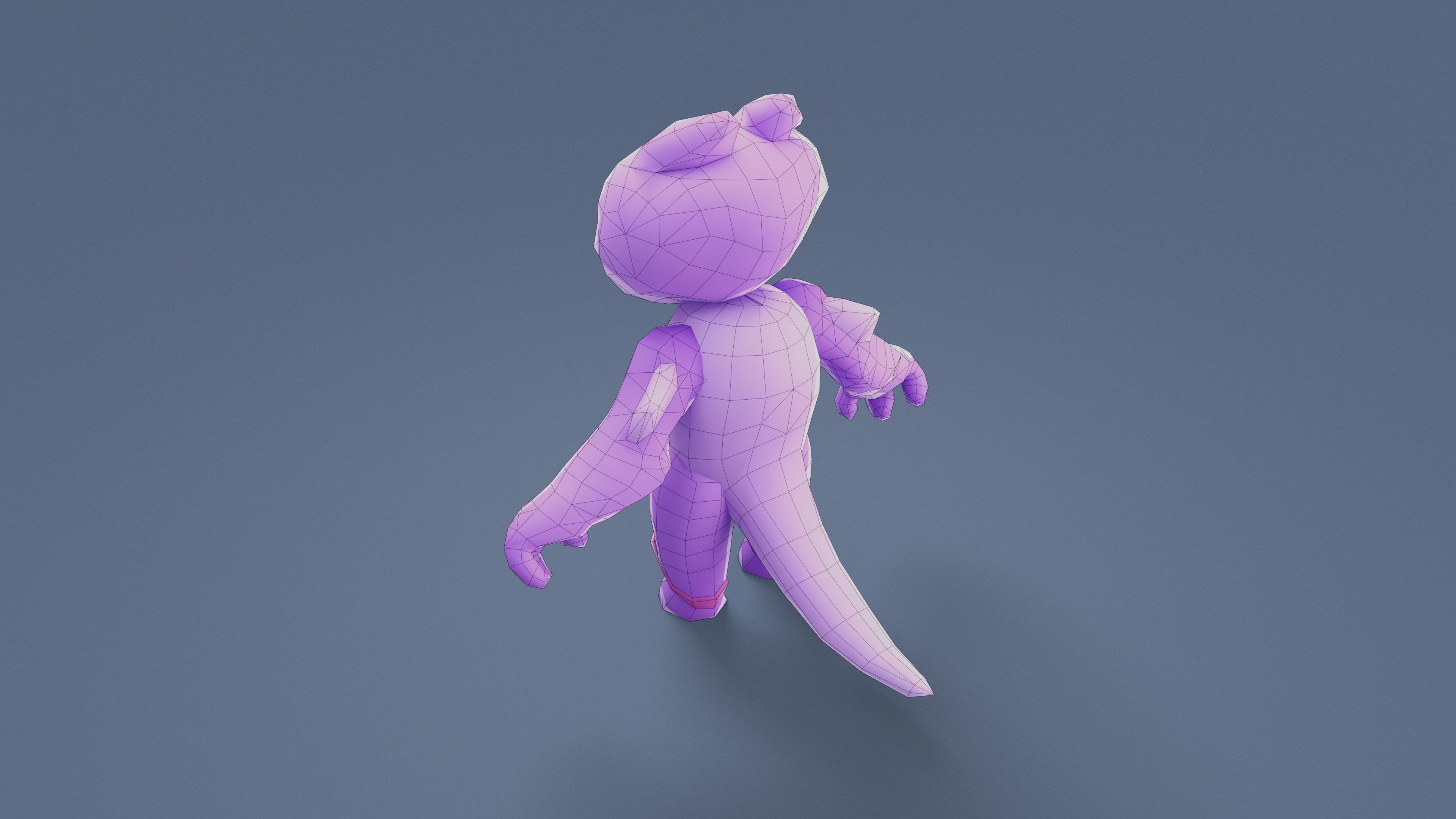 Cartoon Characters - Small Fury Warrior Low-poly 3D model_14