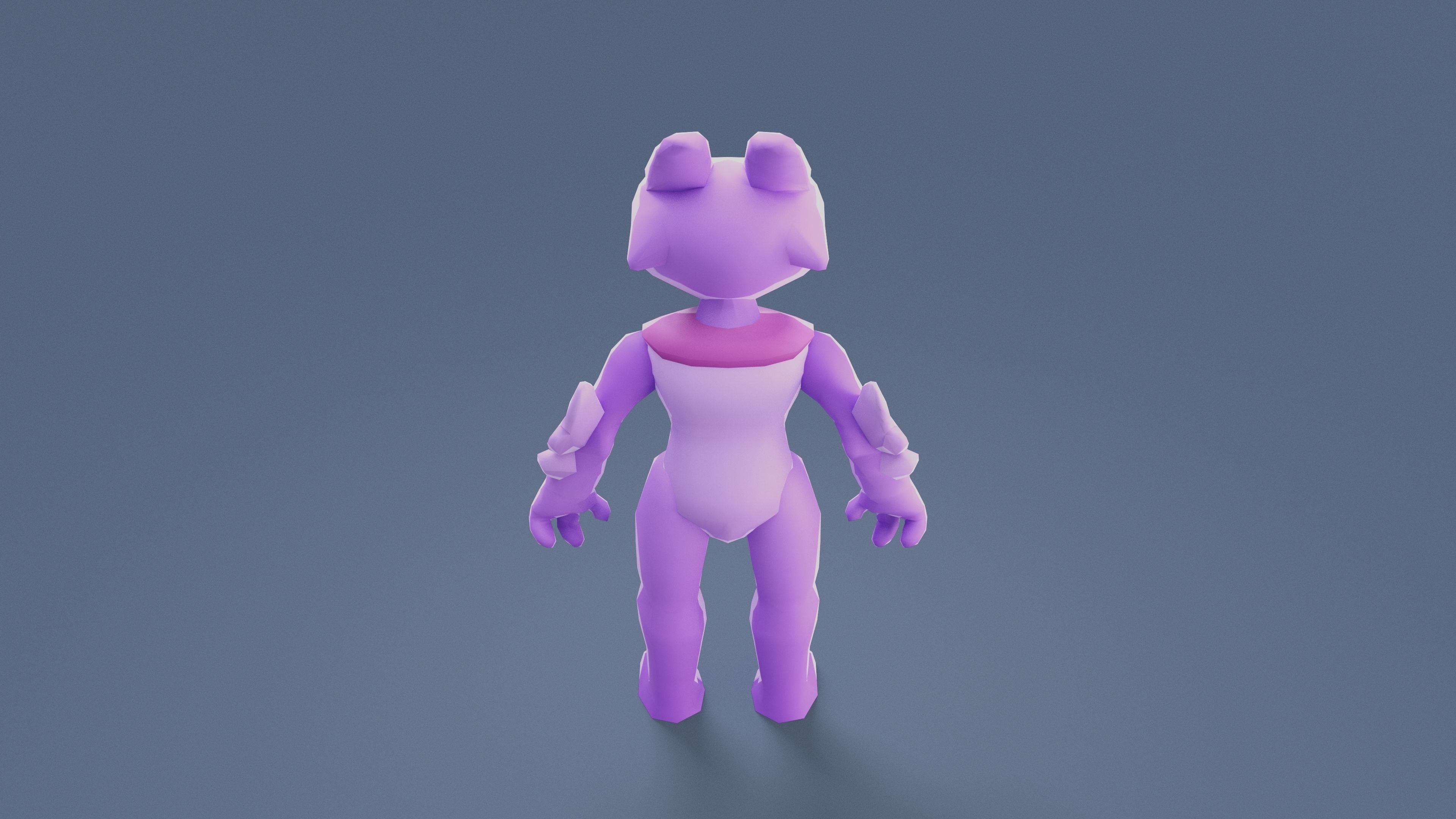 Cartoon Characters - Medium Fury Warrior Low-poly 3D model_4