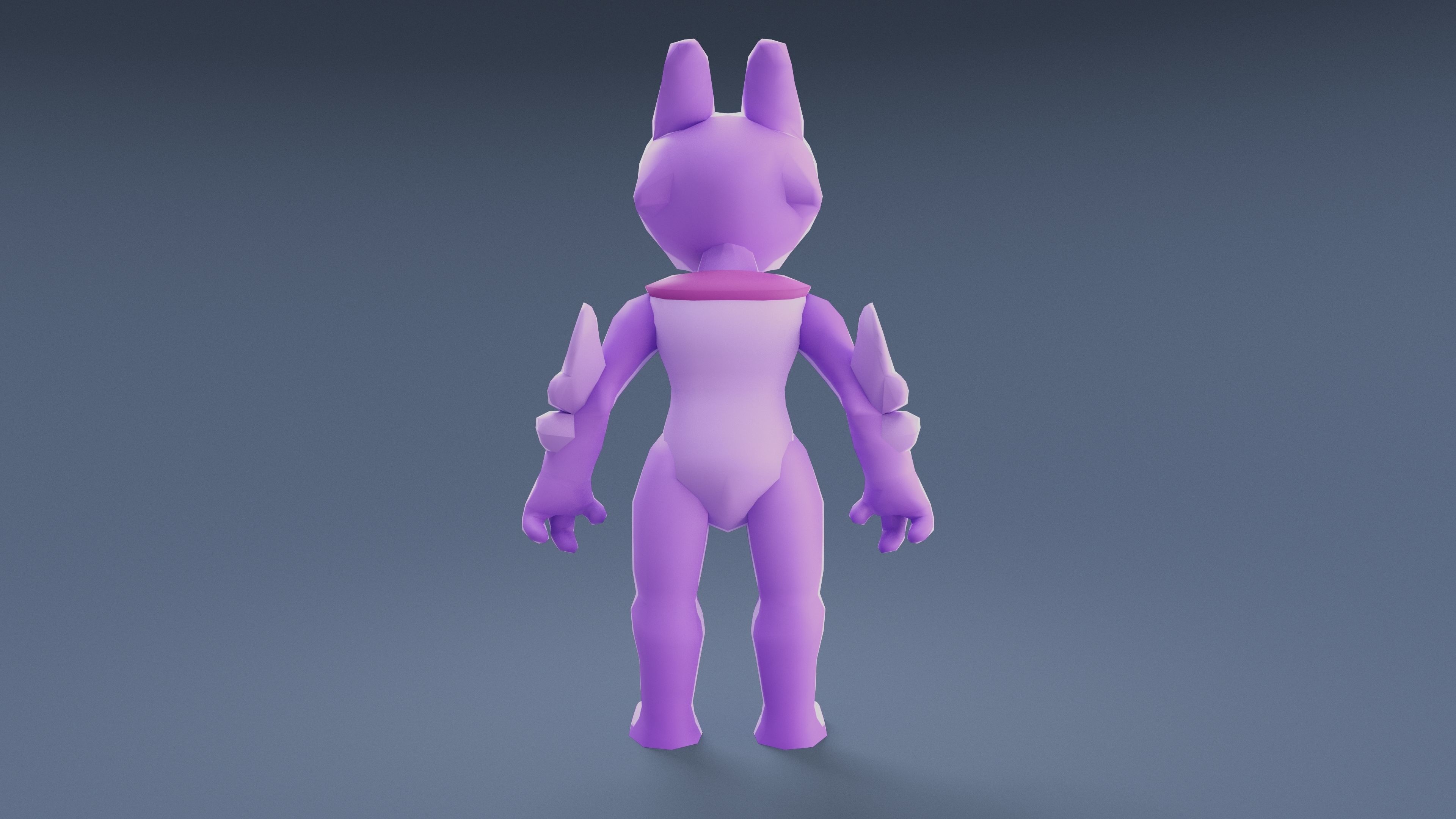 Cartoon Characters - Medium Fury Warrior Low-poly 3D model_9