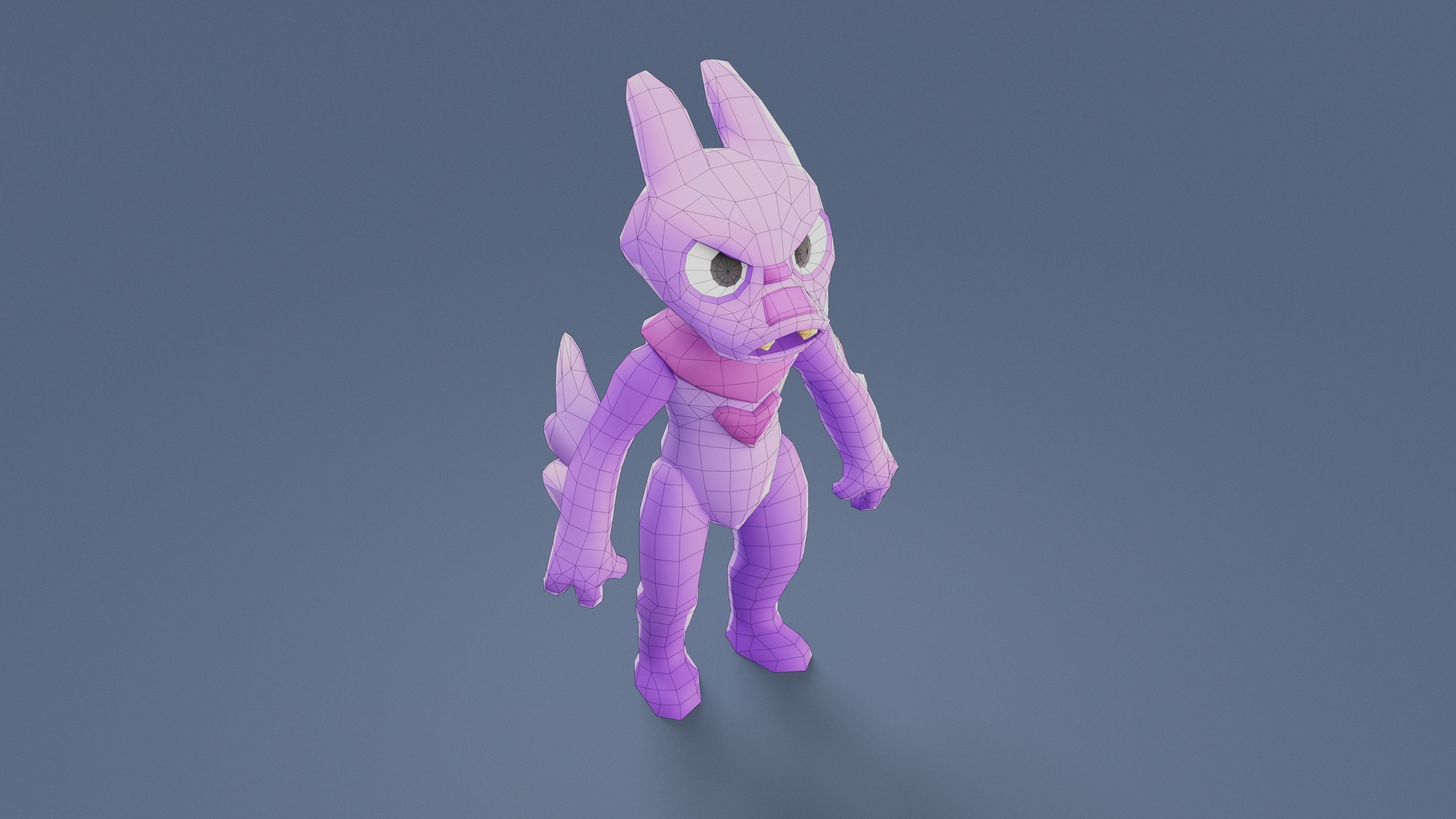 Cartoon Characters - Medium Fury Warrior Low-poly 3D model_17