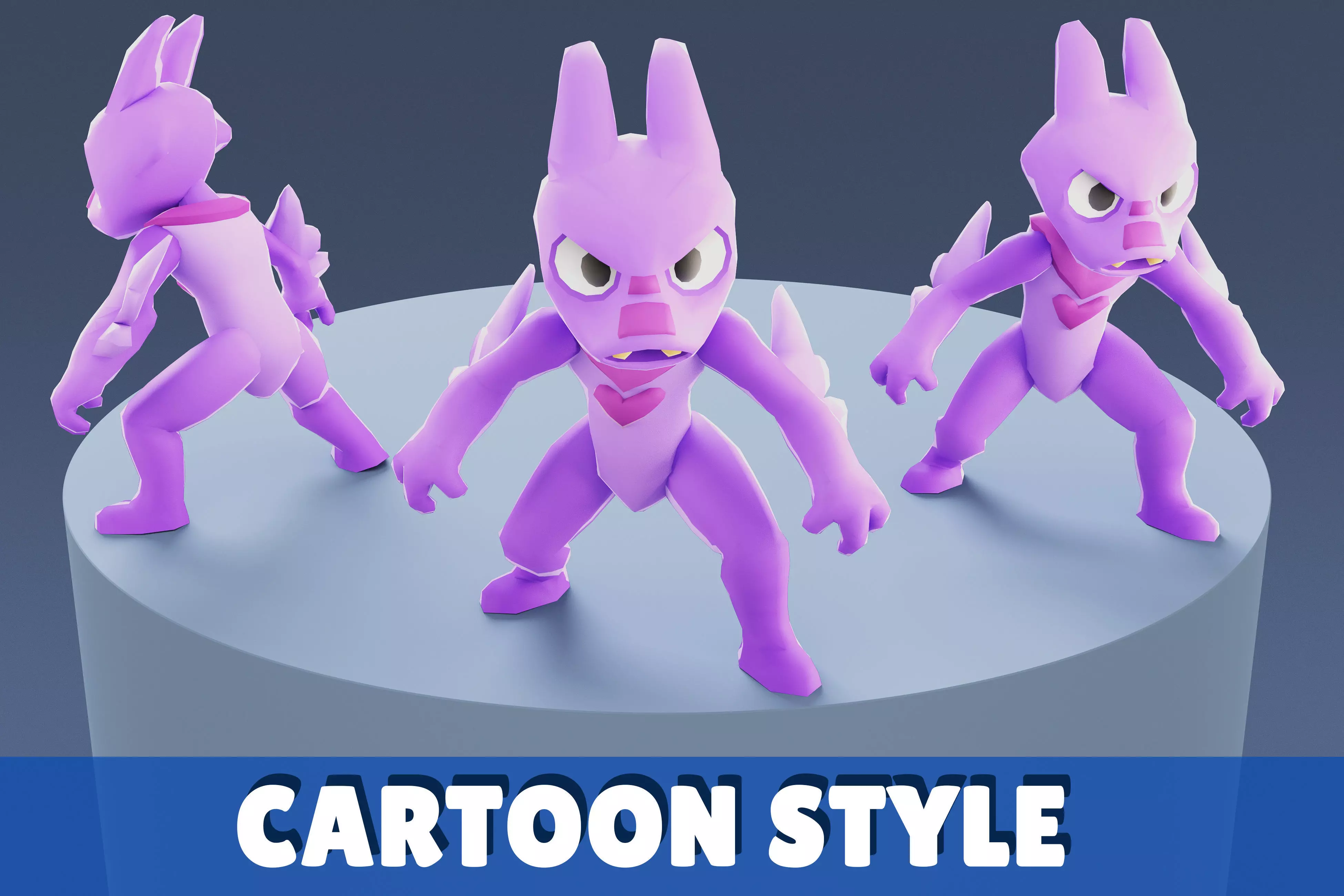 Cartoon Characters - Medium Fury Warrior Low-poly 3D model_0