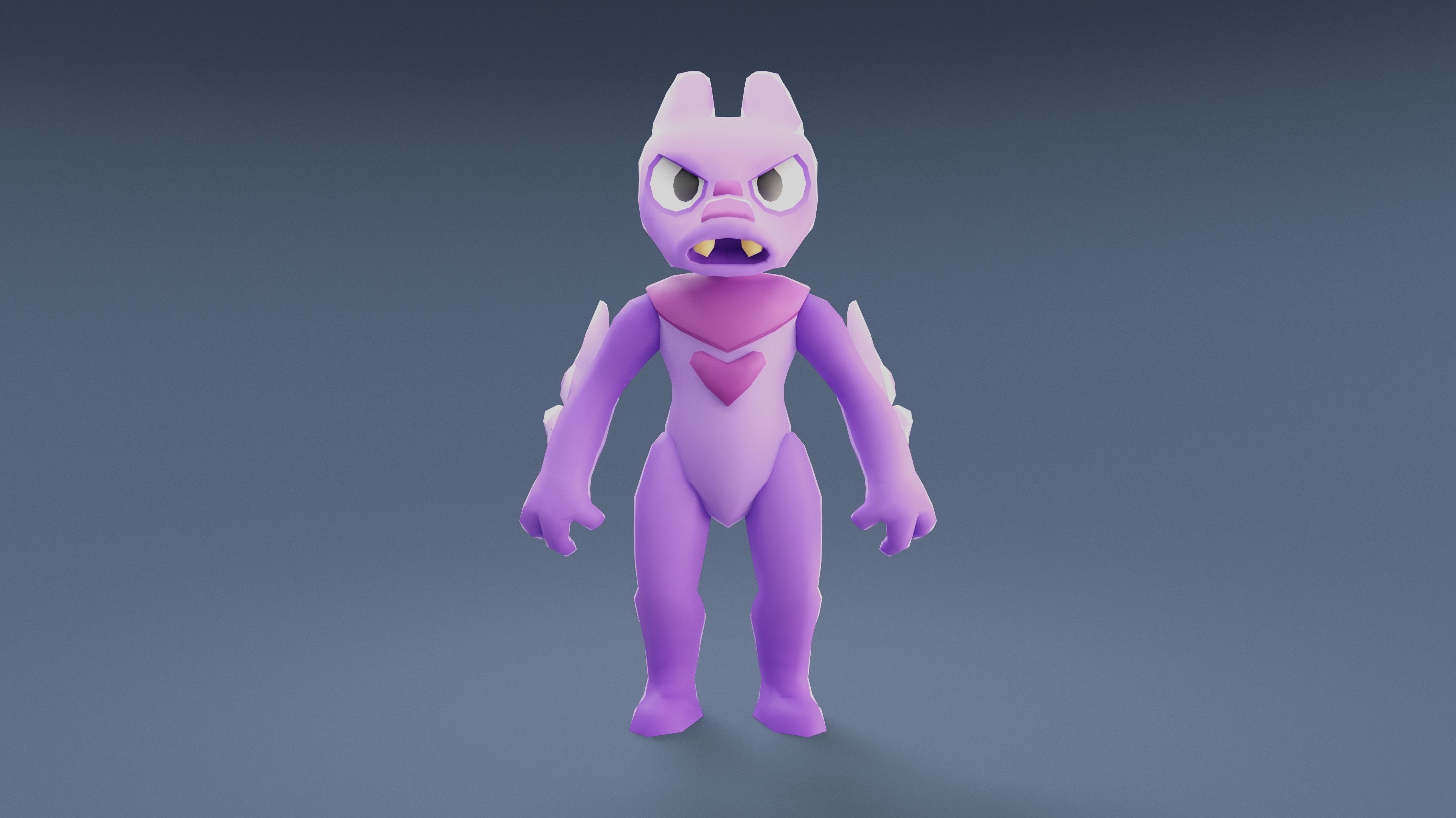 Cartoon Characters - Medium Fury Warrior Low-poly 3D model_12