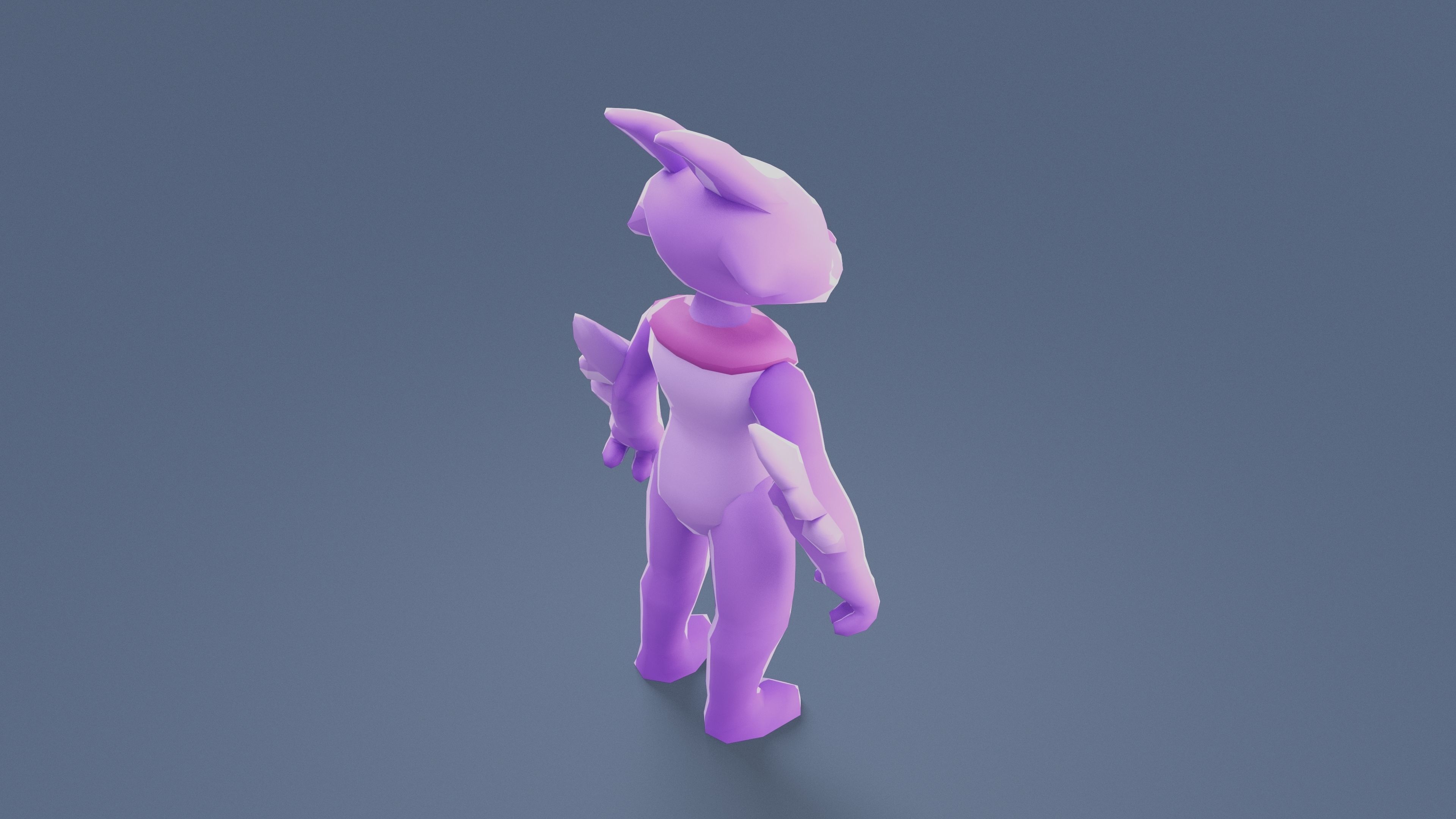 Cartoon Characters - Medium Fury Warrior Low-poly 3D model_5