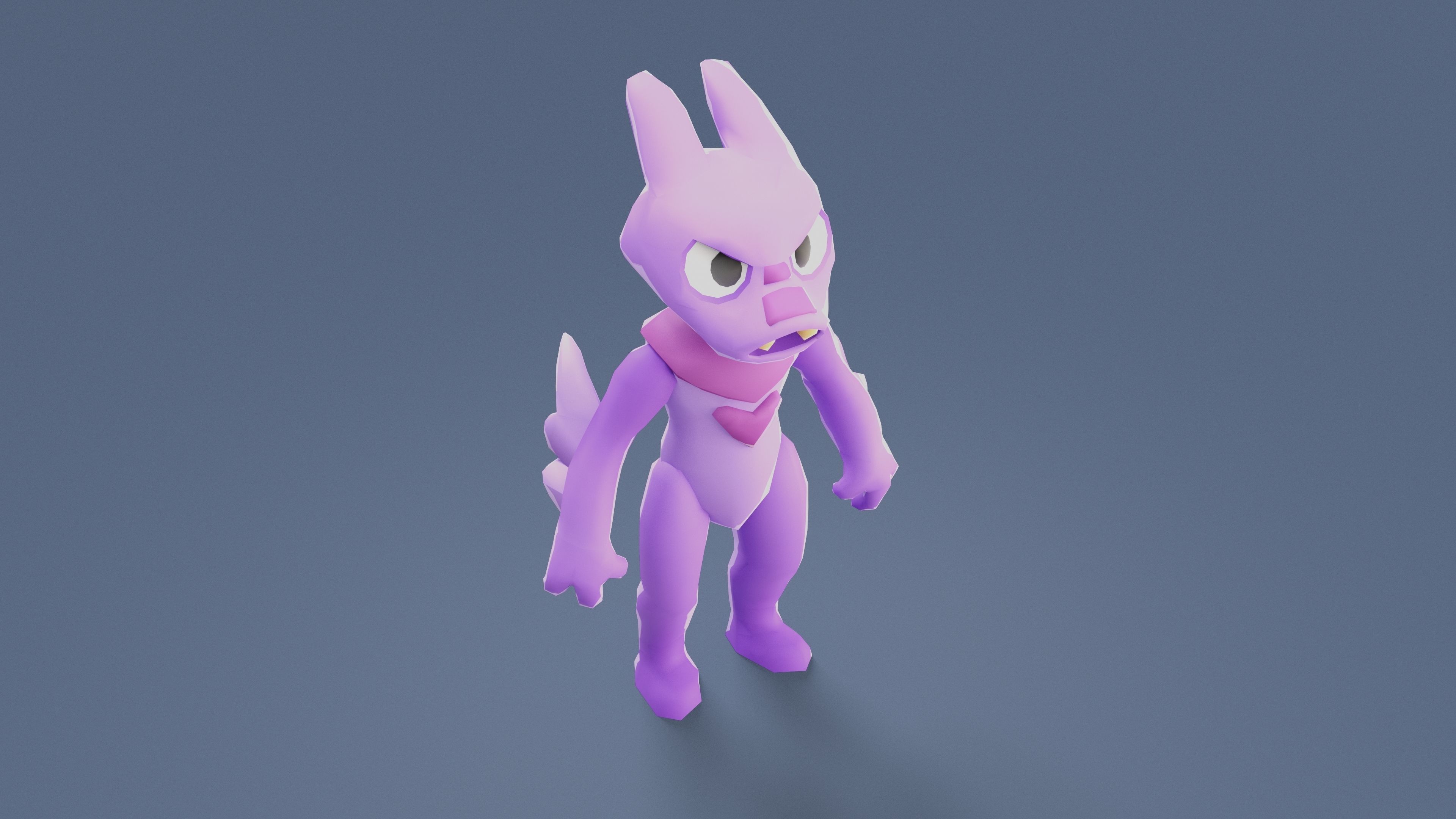 Cartoon Characters - Medium Fury Warrior Low-poly 3D model_6