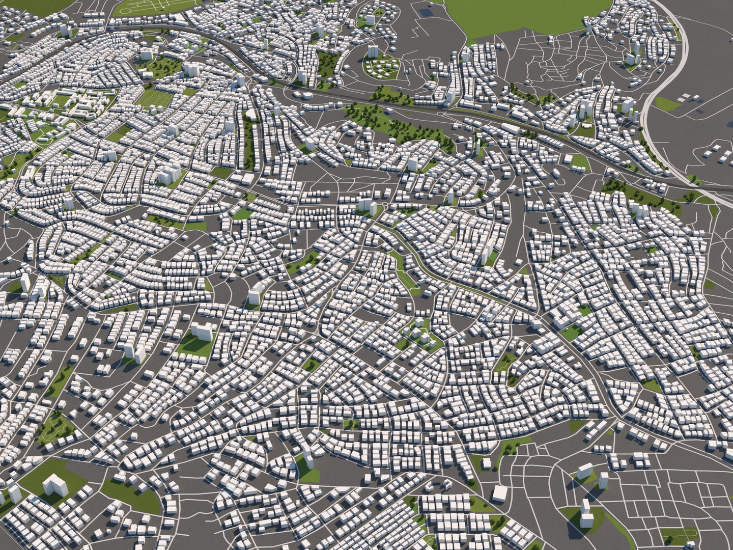 Ankara 50x50km City Map Model 3D model_5