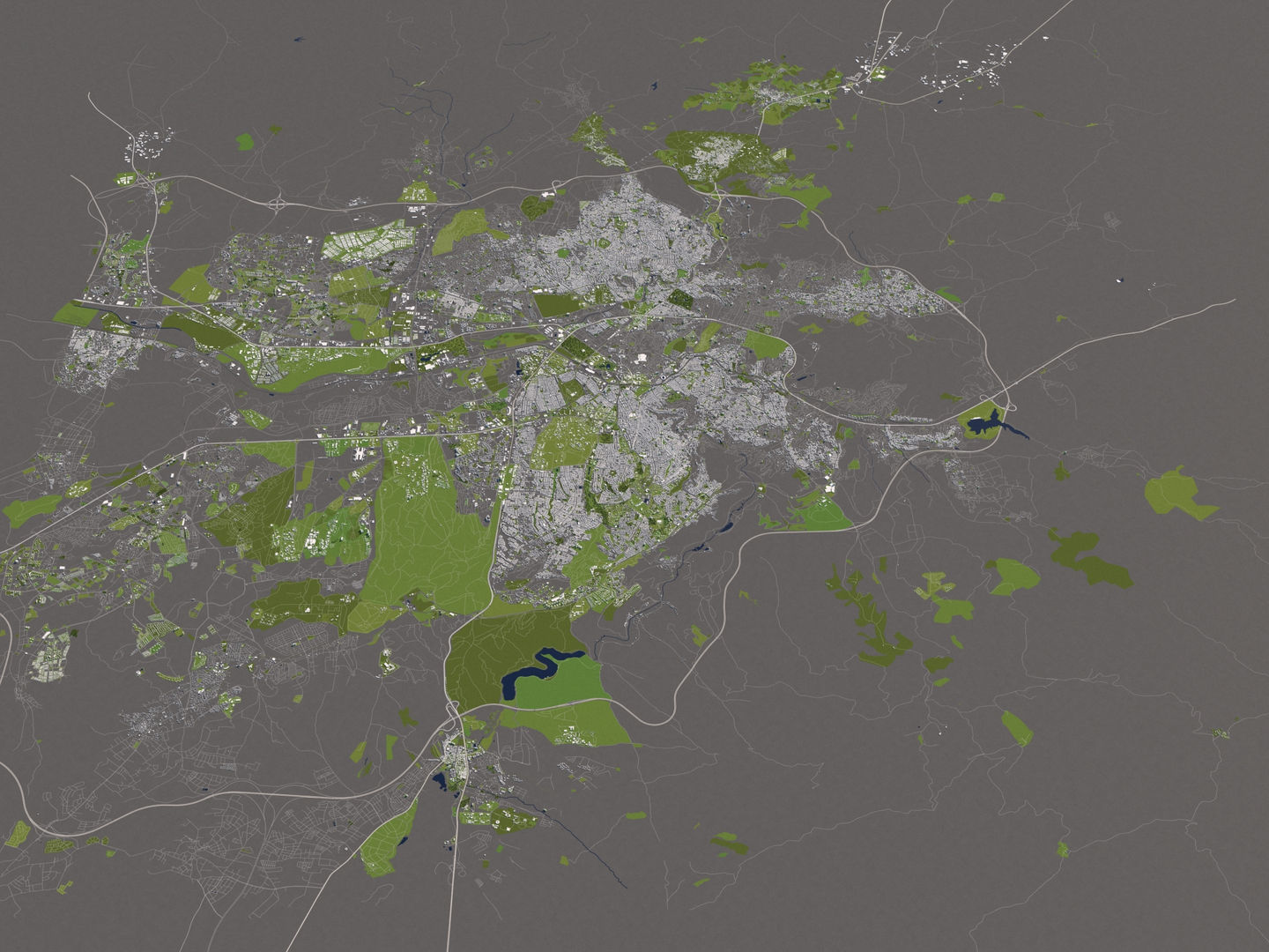 Ankara 50x50km City Map Model 3D model_12