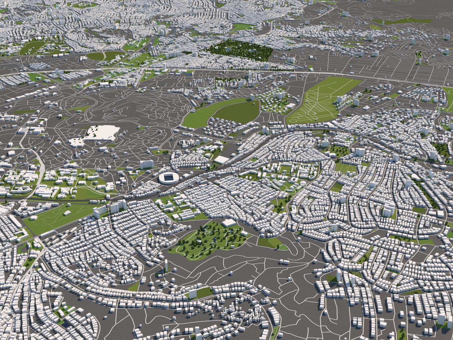 Ankara 50x50km City Map Model 3D model_7