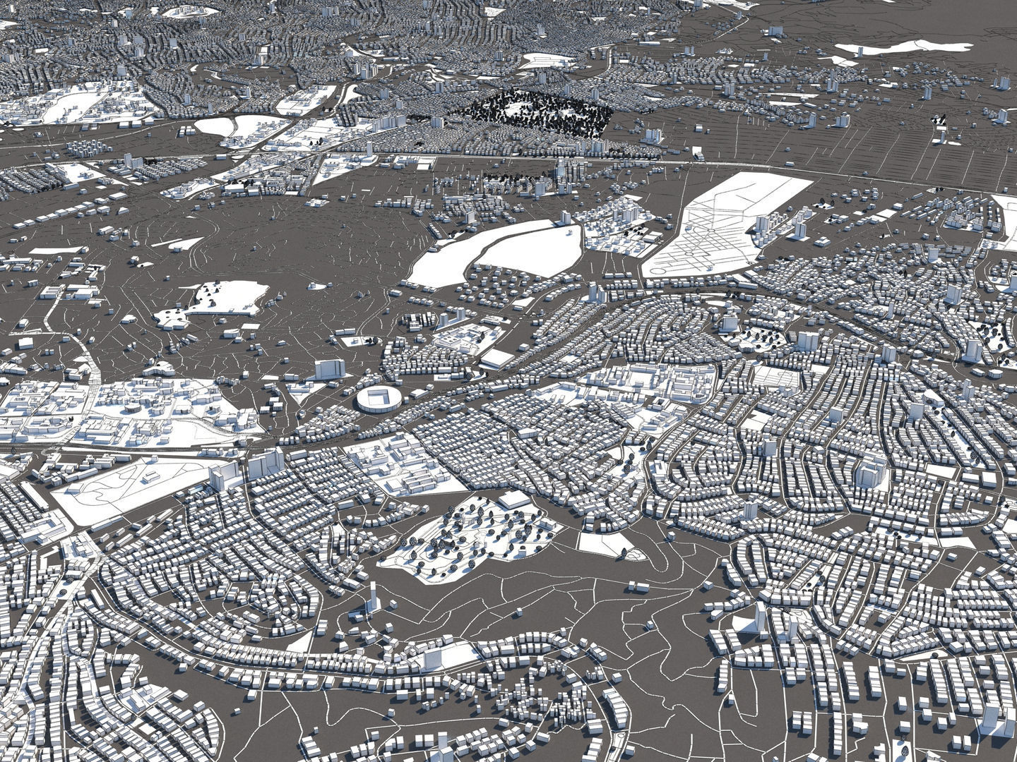 Ankara 50x50km City Map Model 3D model_24