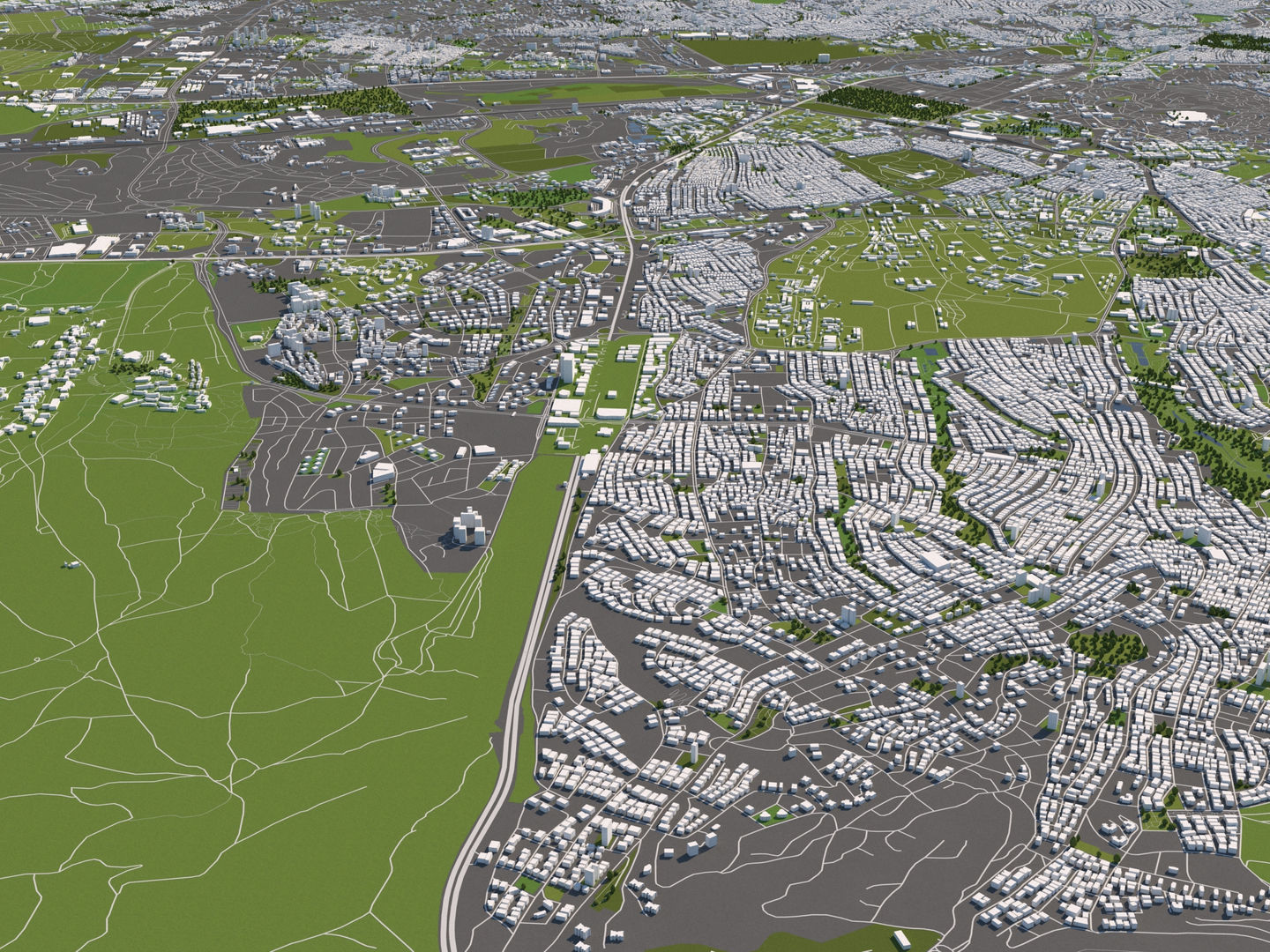 Ankara 50x50km City Map Model 3D model_9