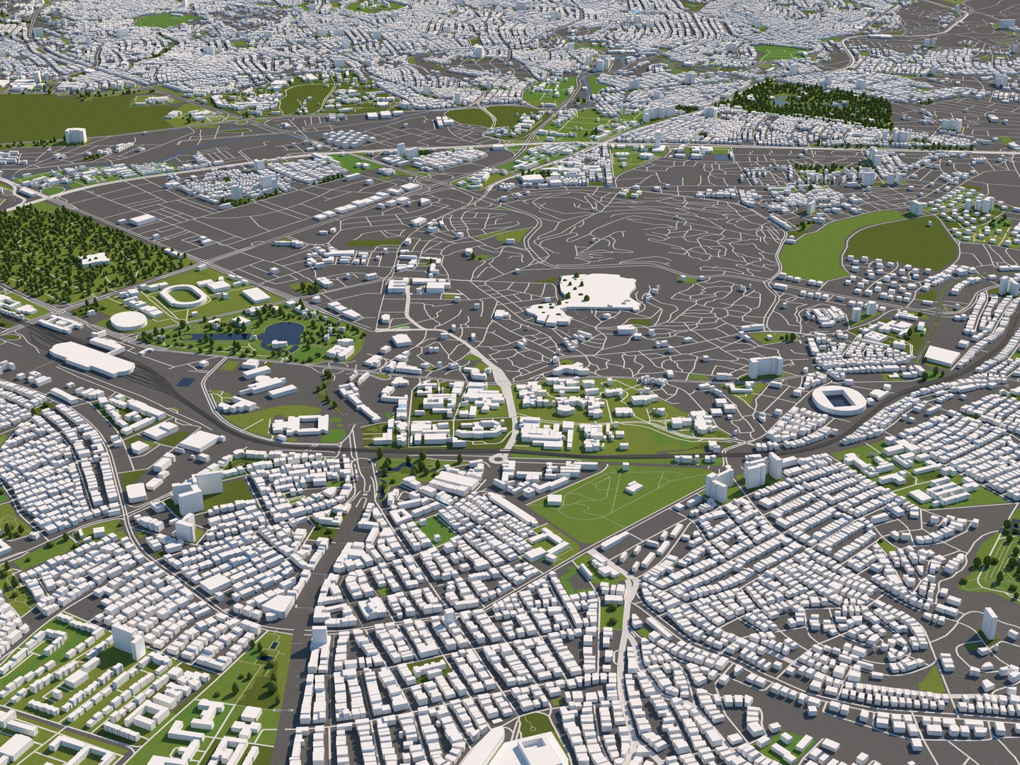Ankara 50x50km City Map Model 3D model_1