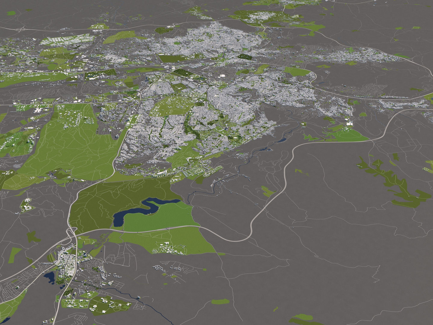 Ankara 50x50km City Map Model 3D model_3