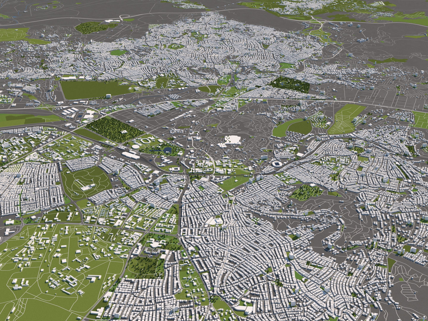 Ankara 50x50km City Map Model 3D model_2