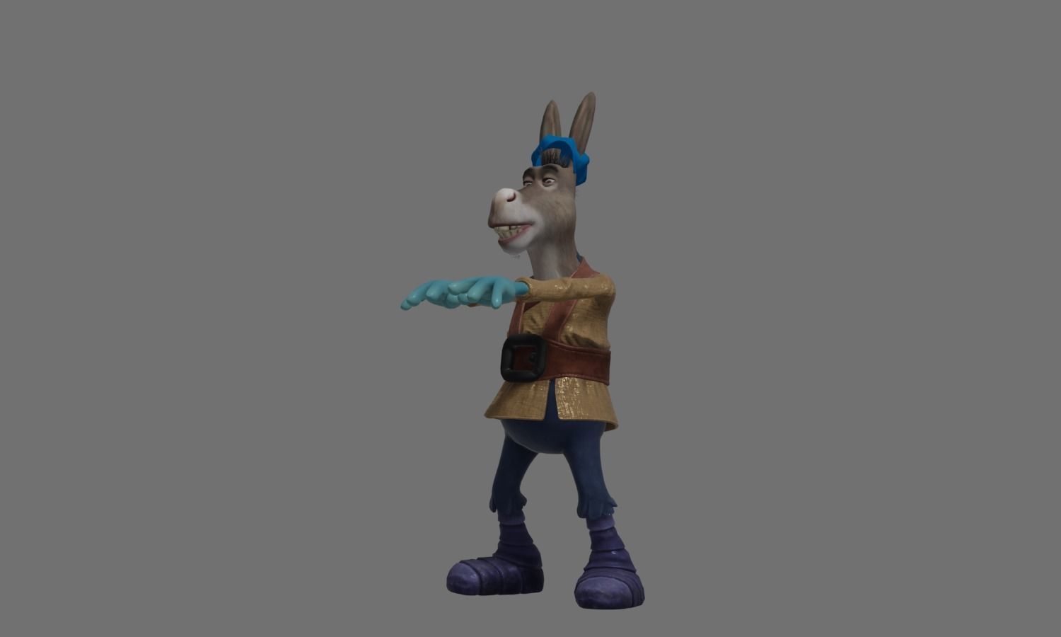 Donkey 3 with hair and shoes 3D model_24
