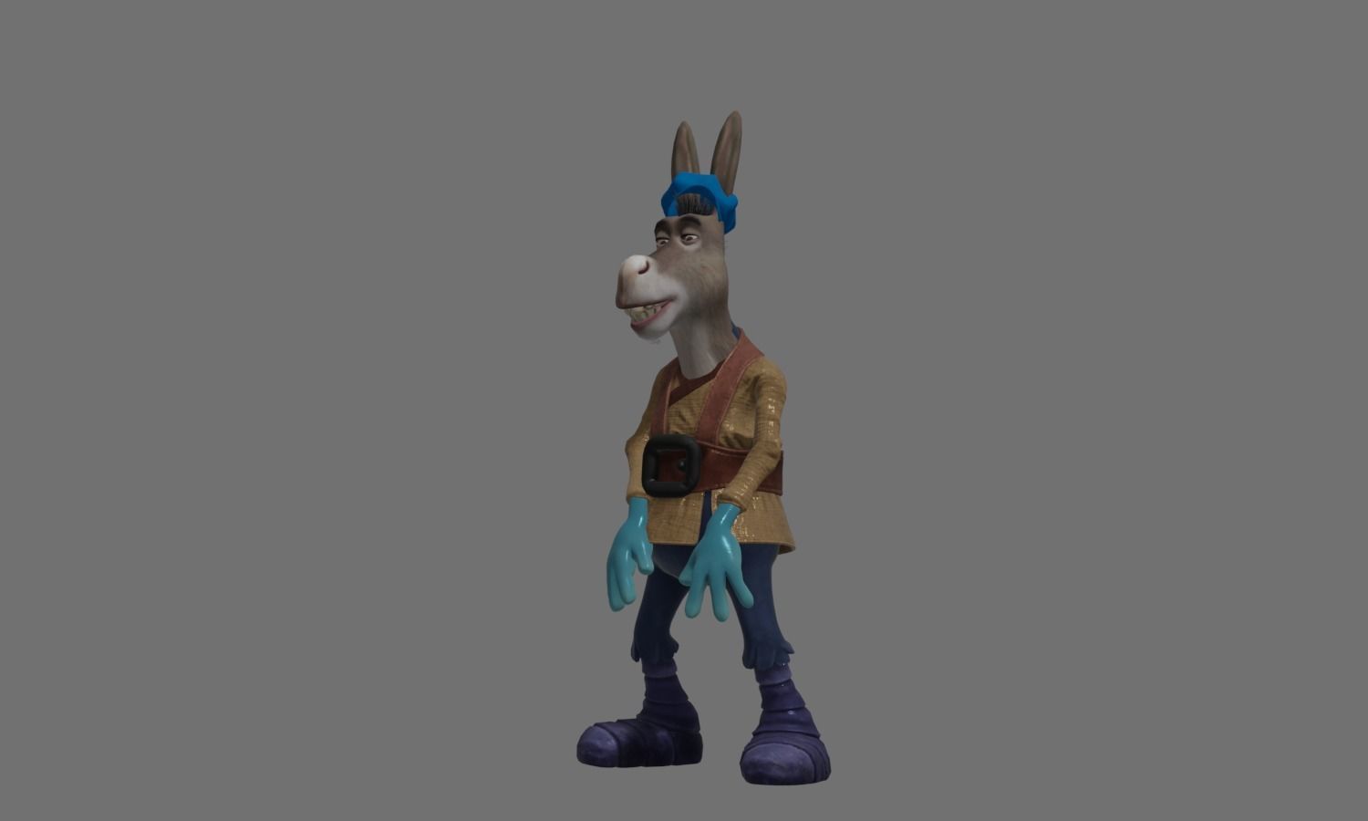 Donkey 3 with hair and shoes 3D model_8