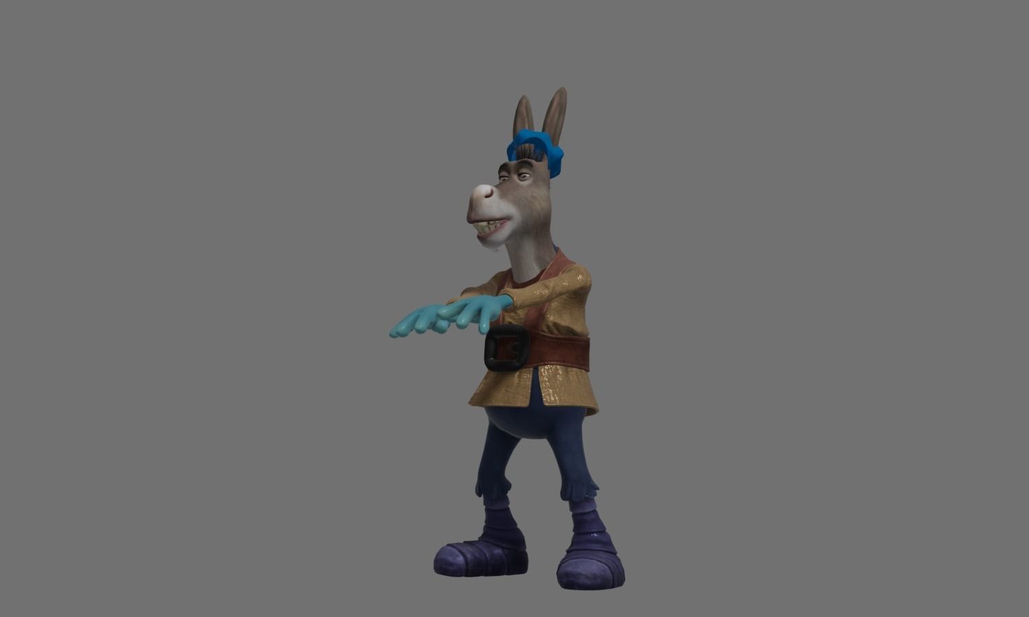 Donkey 3 with hair and shoes 3D model_13