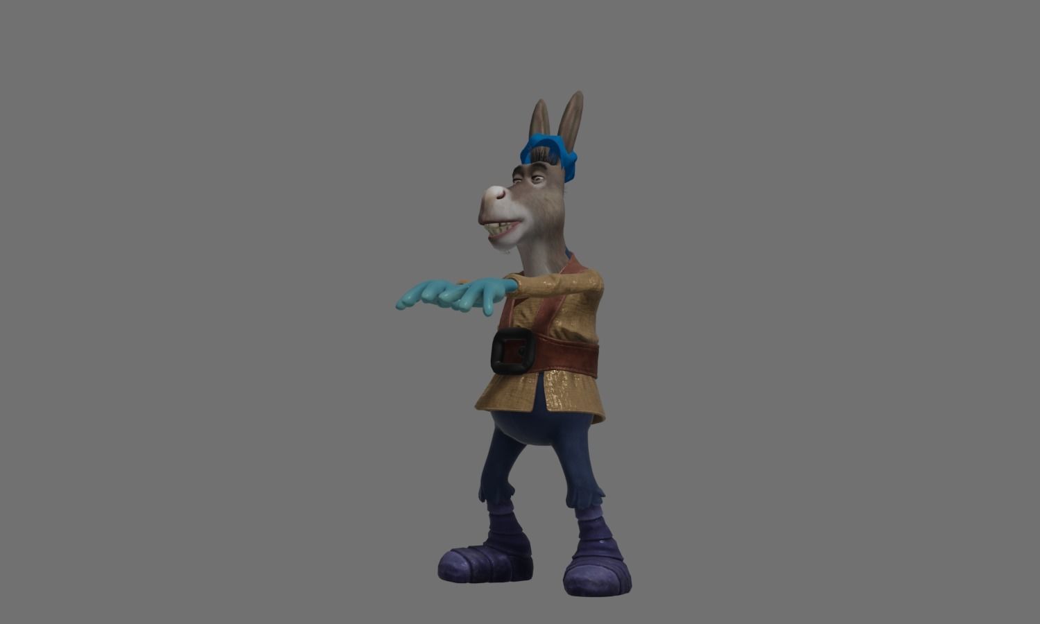Donkey 3 with hair and shoes 3D model_25