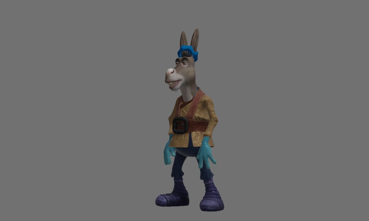 Donkey 3 with hair and shoes 3D model_6