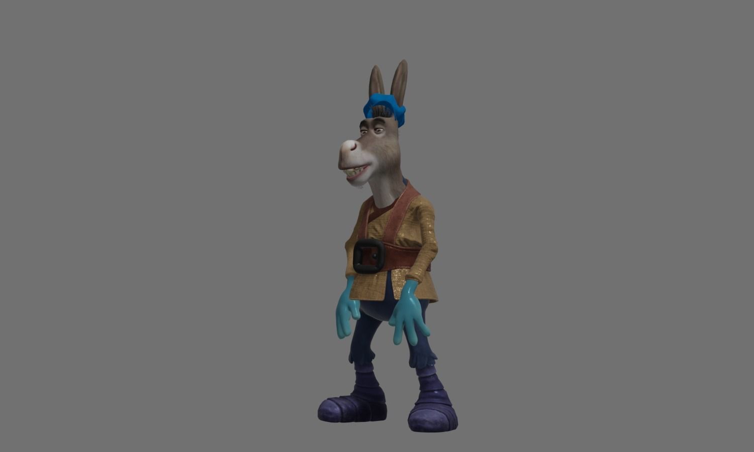 Donkey 3 with hair and shoes 3D model_7