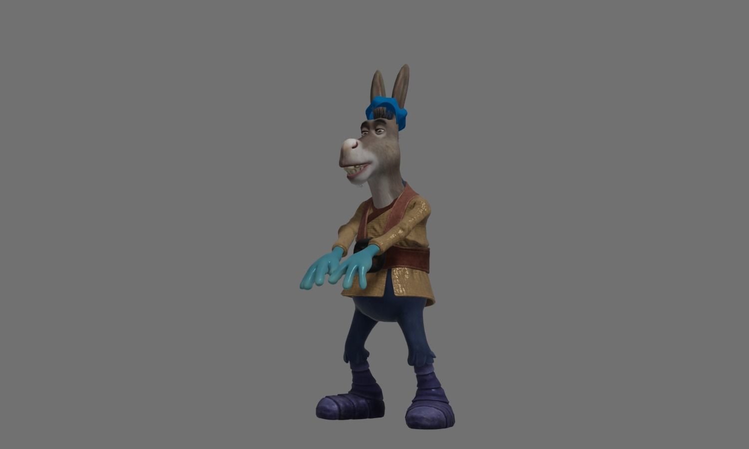 Donkey 3 with hair and shoes 3D model_11