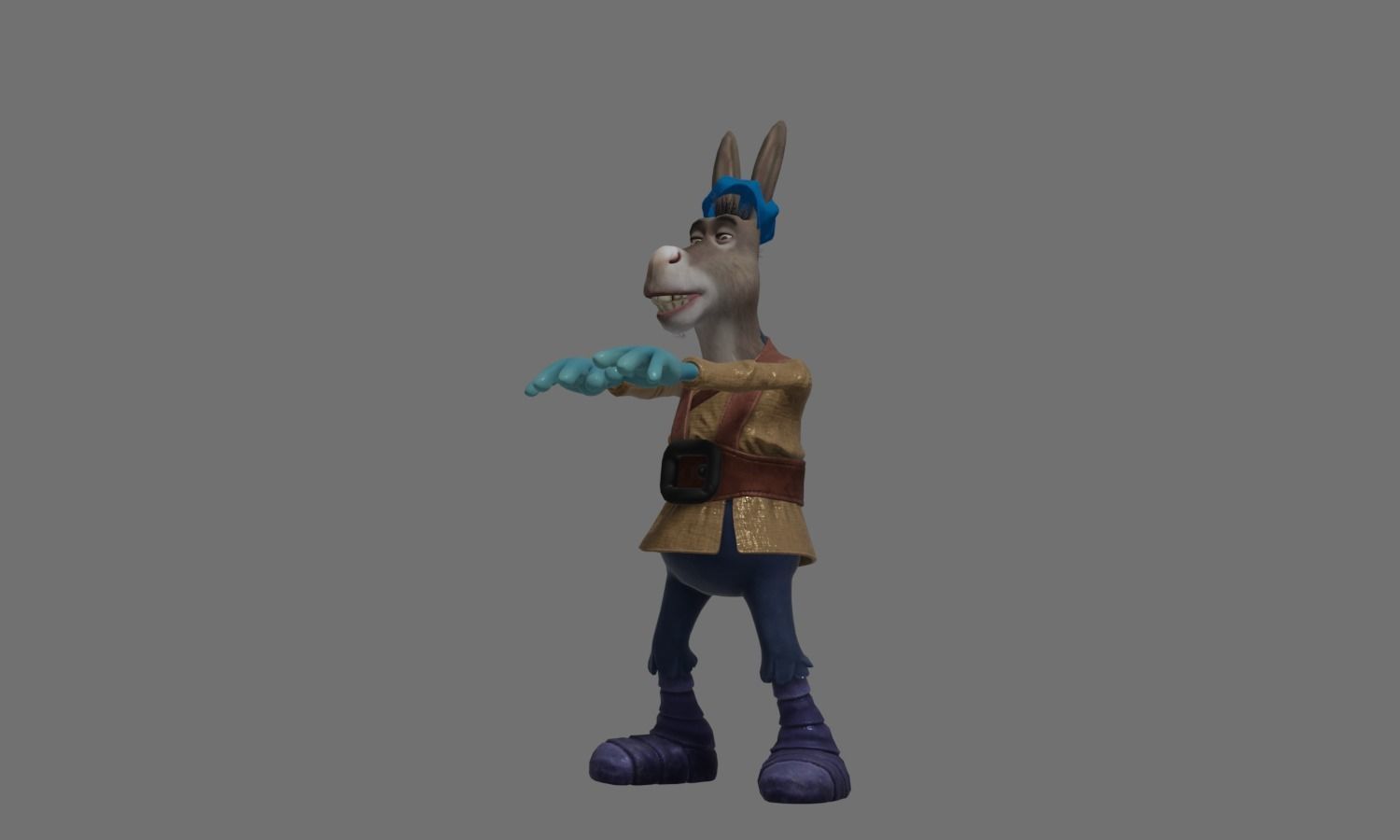 Donkey 3 with hair and shoes 3D model_23