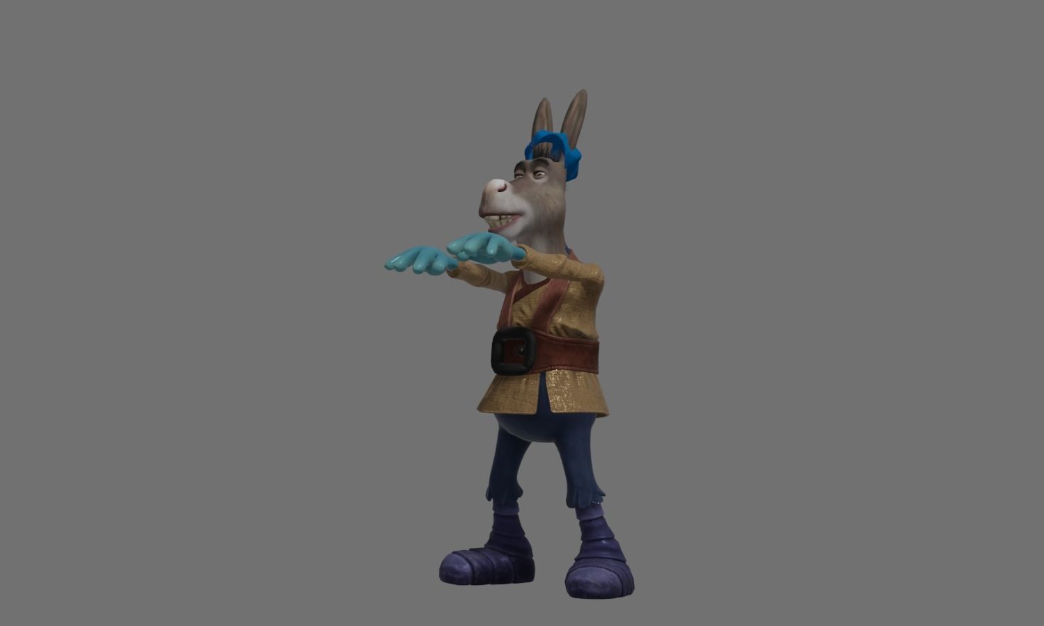 Donkey 3 with hair and shoes 3D model_21
