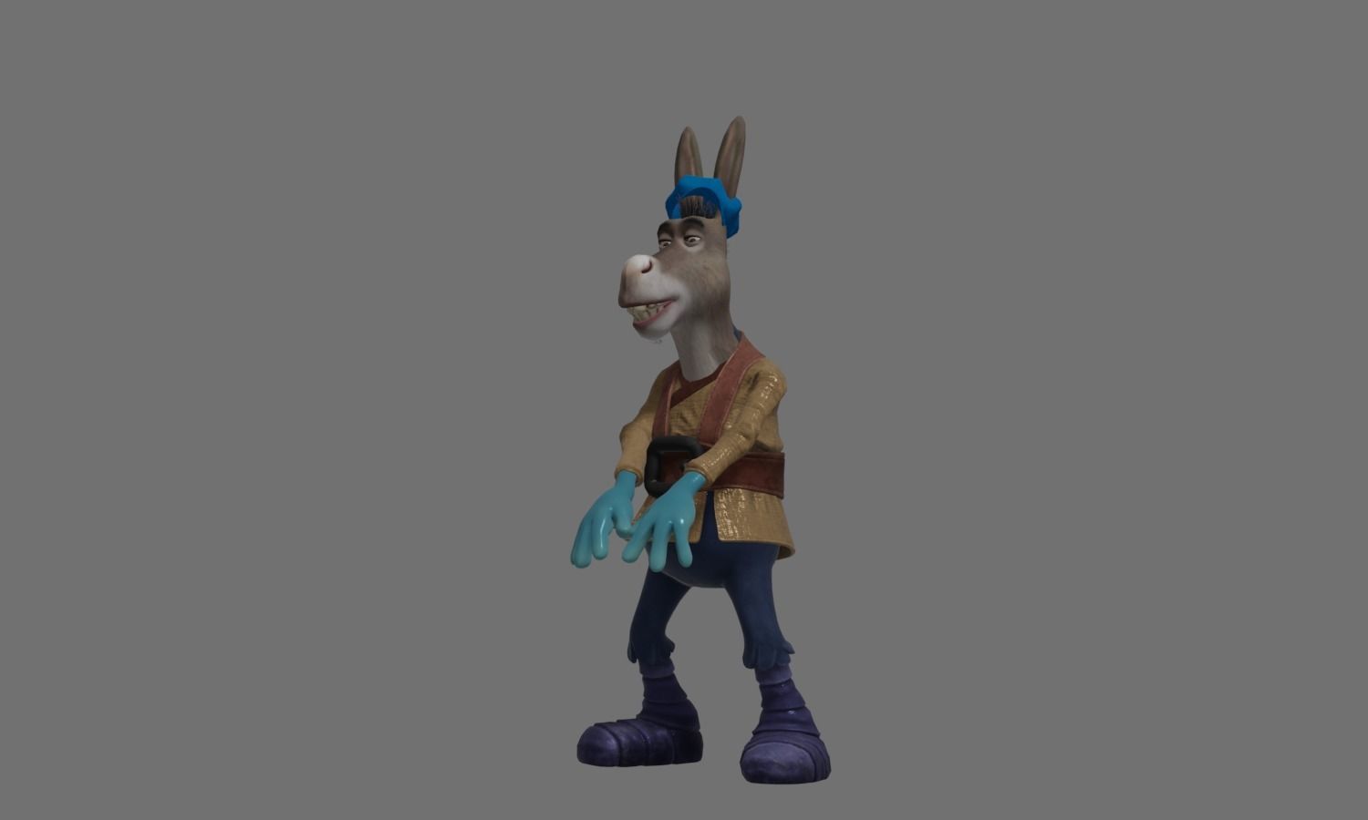 Donkey 3 with hair and shoes 3D model_10
