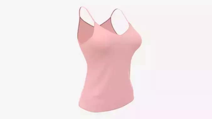 Strap Vest Top for Women Pink Mockup