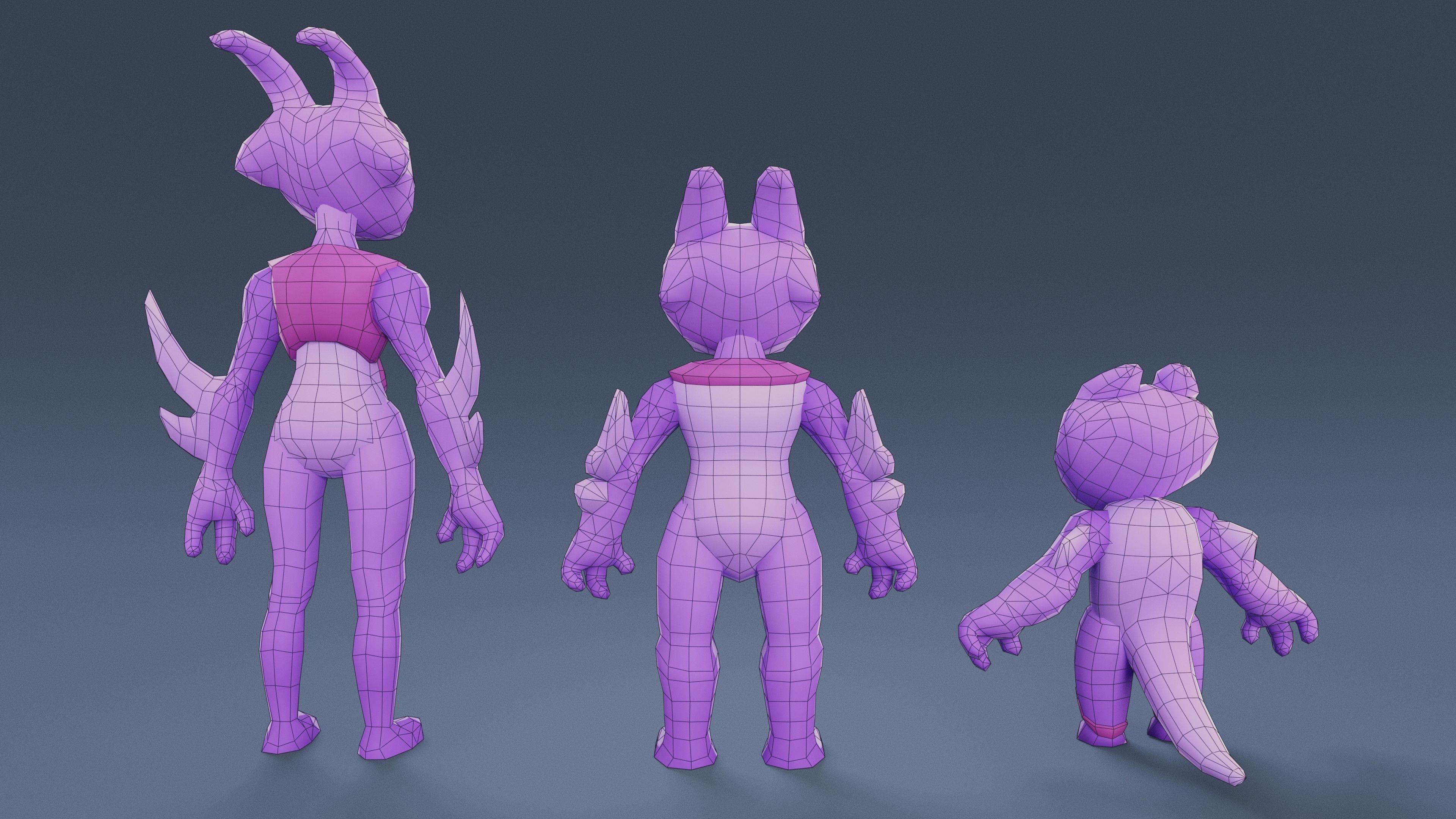 Cartoon Characters - Evolution Fury Warrior Low-poly 3D model_14