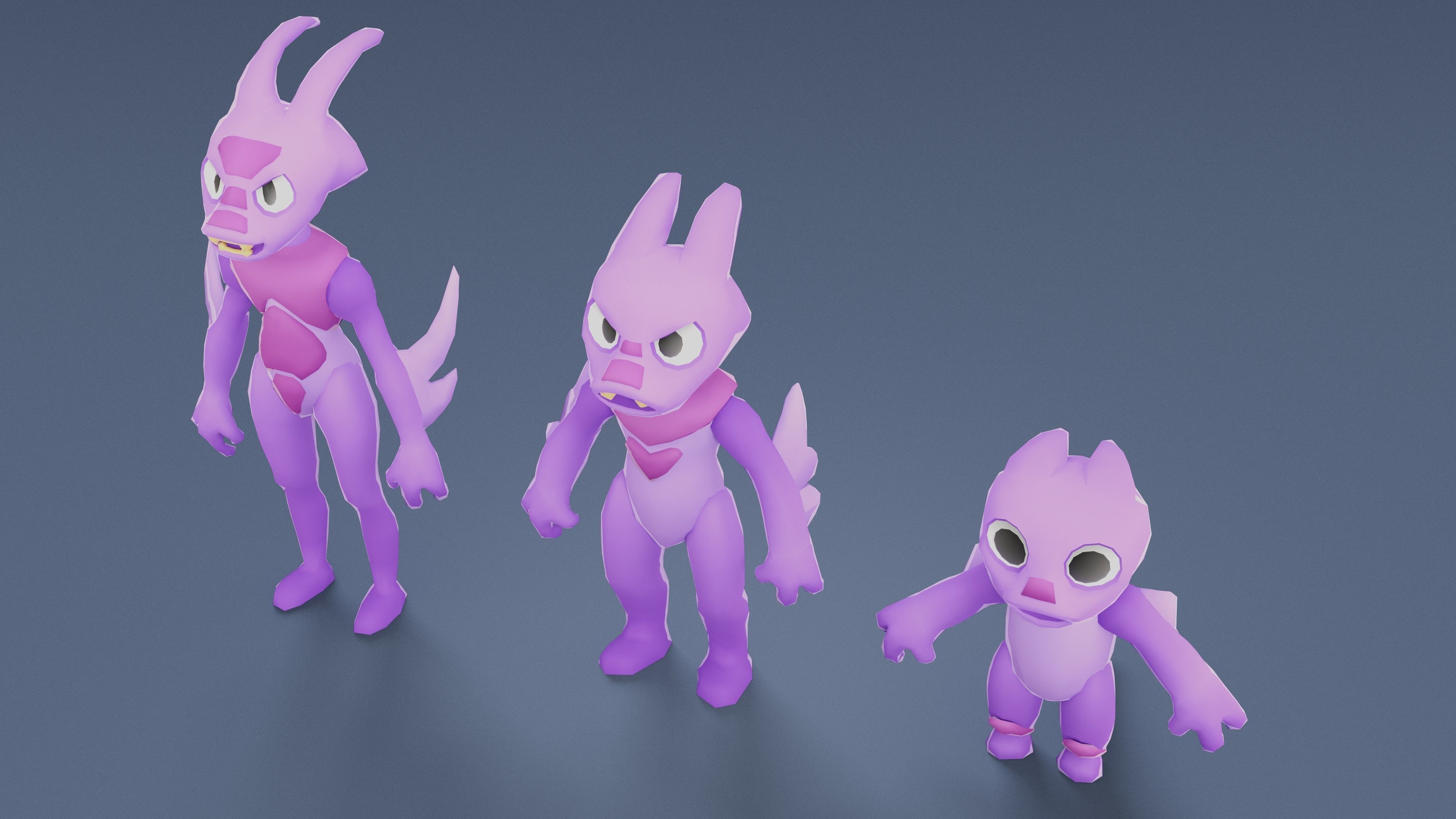 Cartoon Characters - Evolution Fury Warrior Low-poly 3D model_7