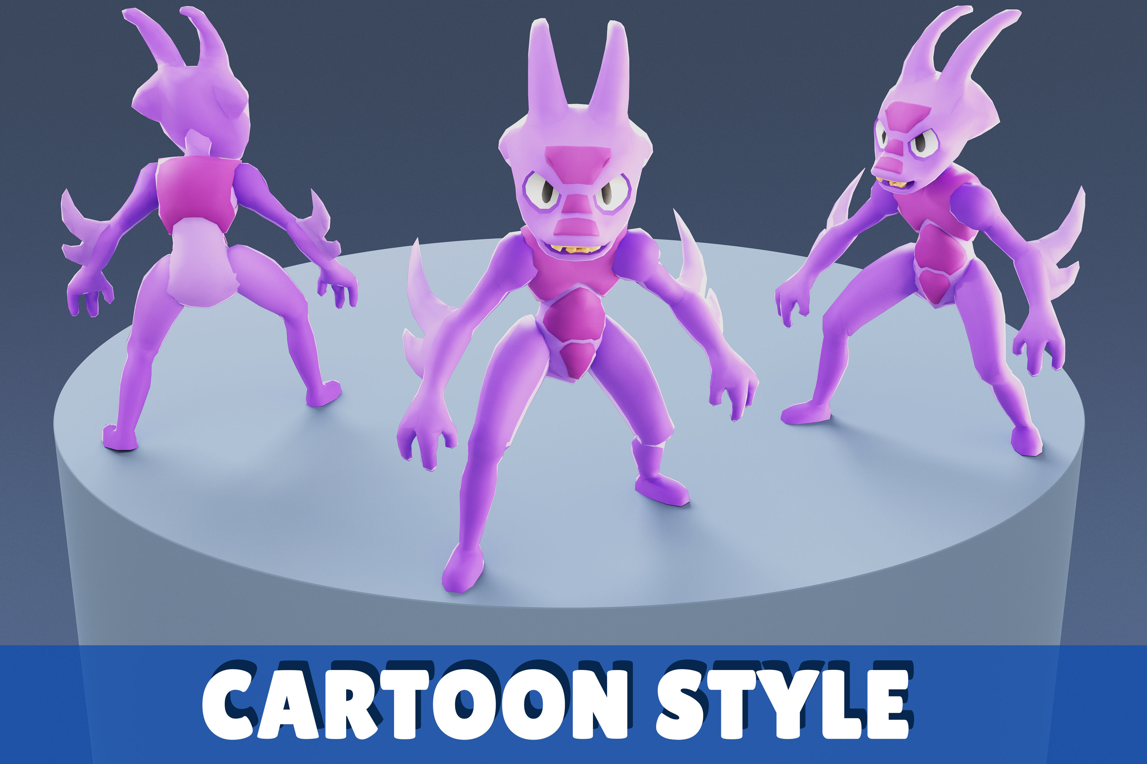 Cartoon Characters - Evolution Fury Warrior Low-poly 3D model_6