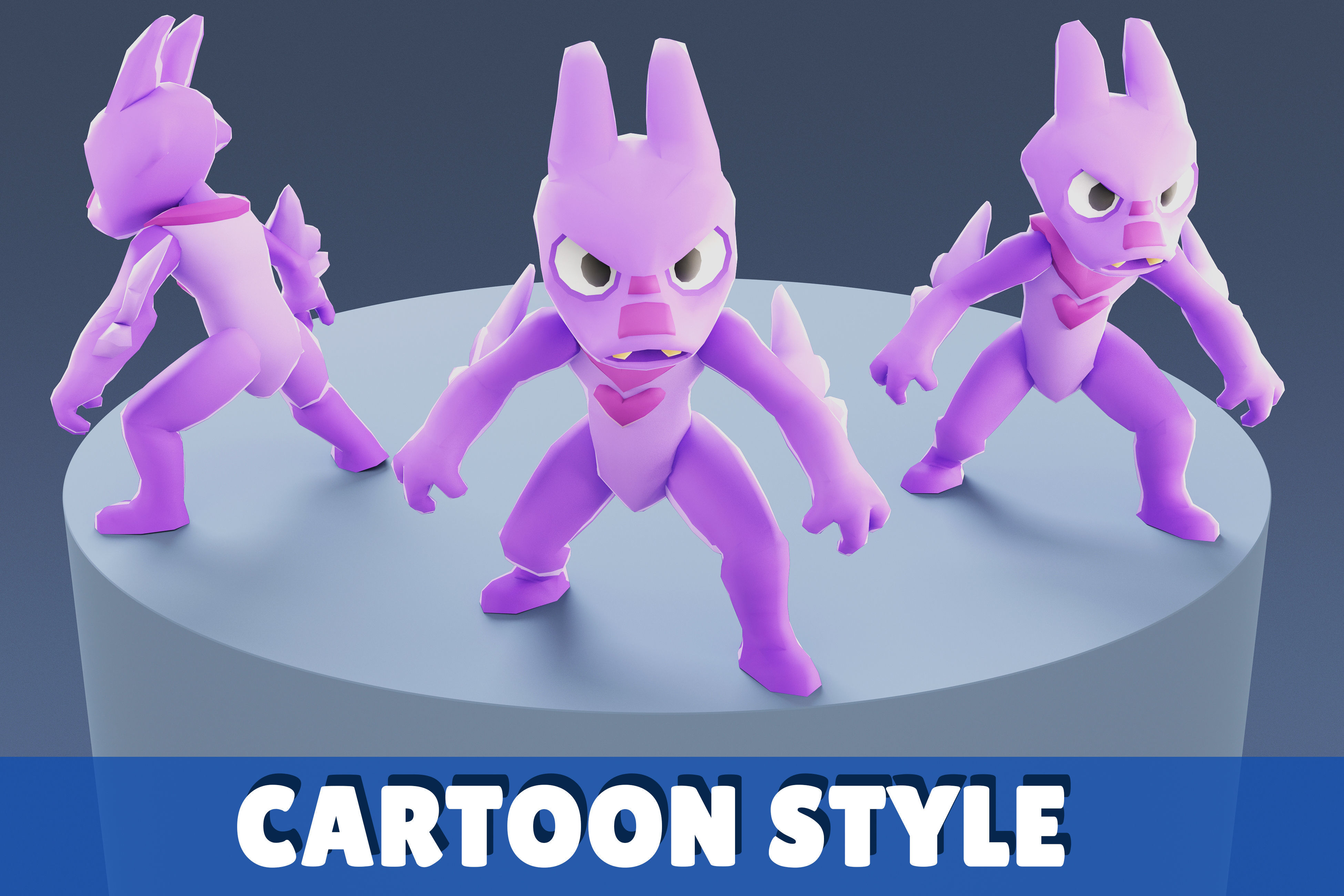 Cartoon Characters - Evolution Fury Warrior Low-poly 3D model_5