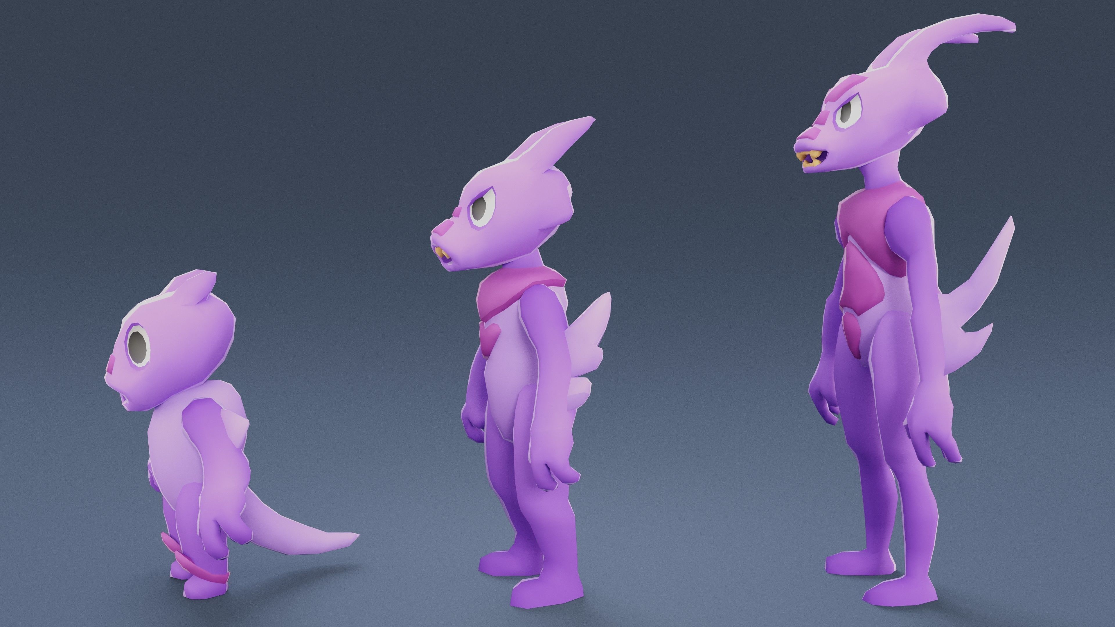 Cartoon Characters - Evolution Fury Warrior Low-poly 3D model_11