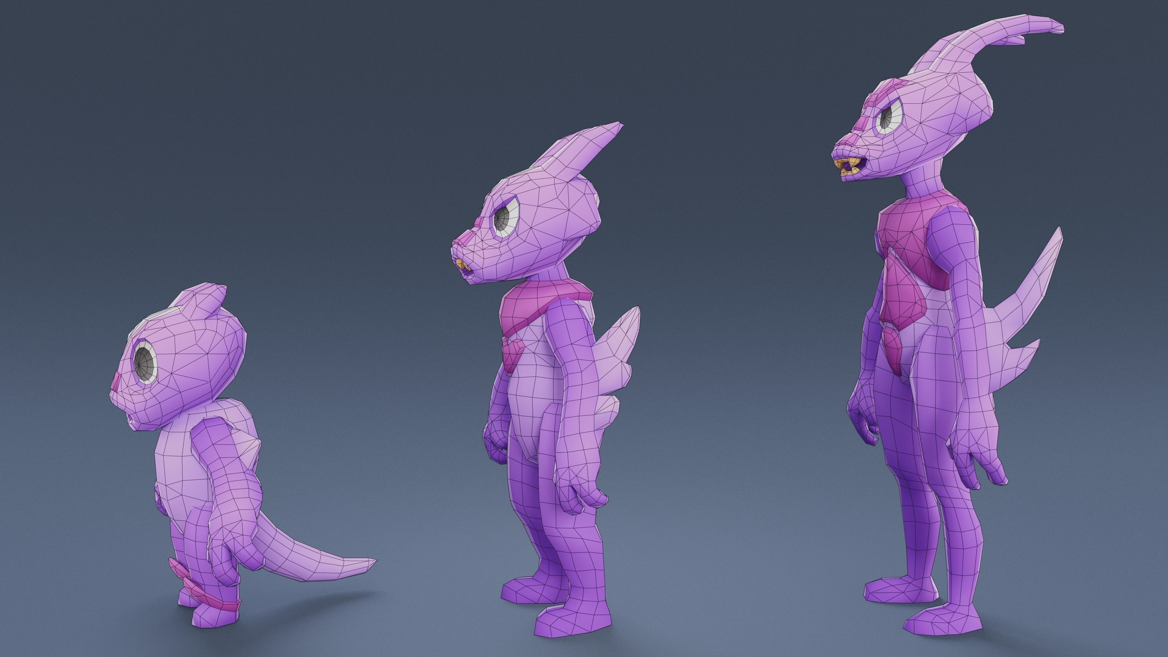 Cartoon Characters - Evolution Fury Warrior Low-poly 3D model_12