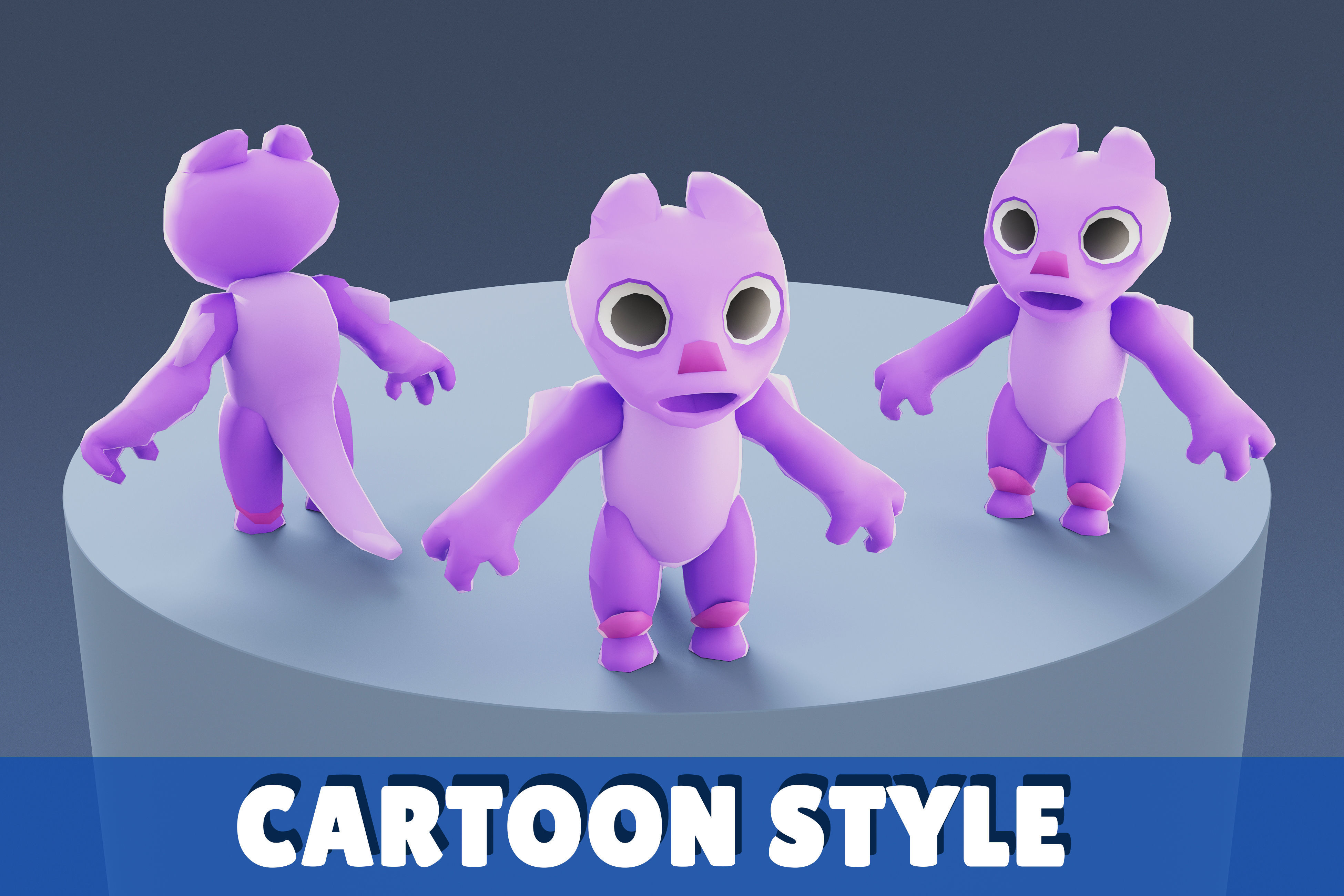 Cartoon Characters - Evolution Fury Warrior Low-poly 3D model_4