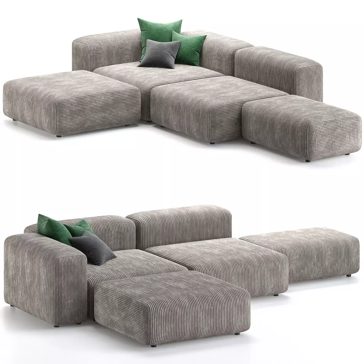 Sofa Sorrento modular 3d model Low-poly 3D model_0