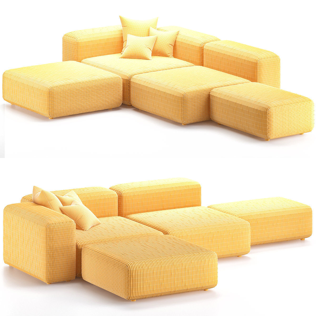 Sofa Sorrento modular 3d model Low-poly 3D model_2