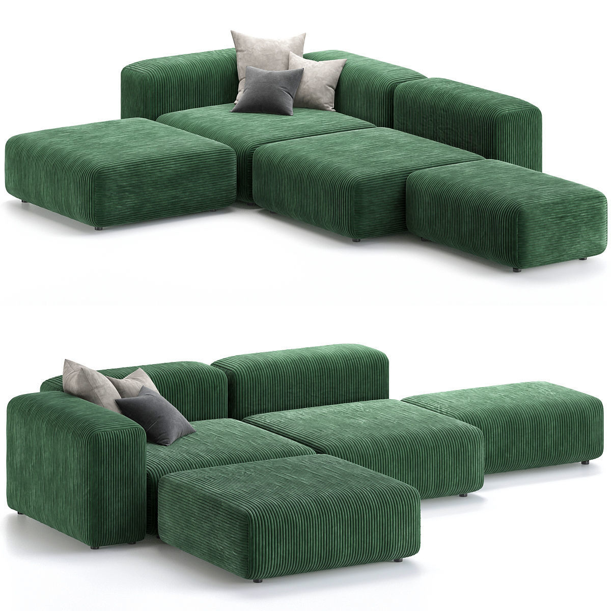 Sofa Sorrento modular 3d model Low-poly 3D model_1