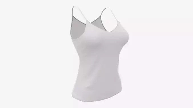 Strap Vest Top for Women White Mockup