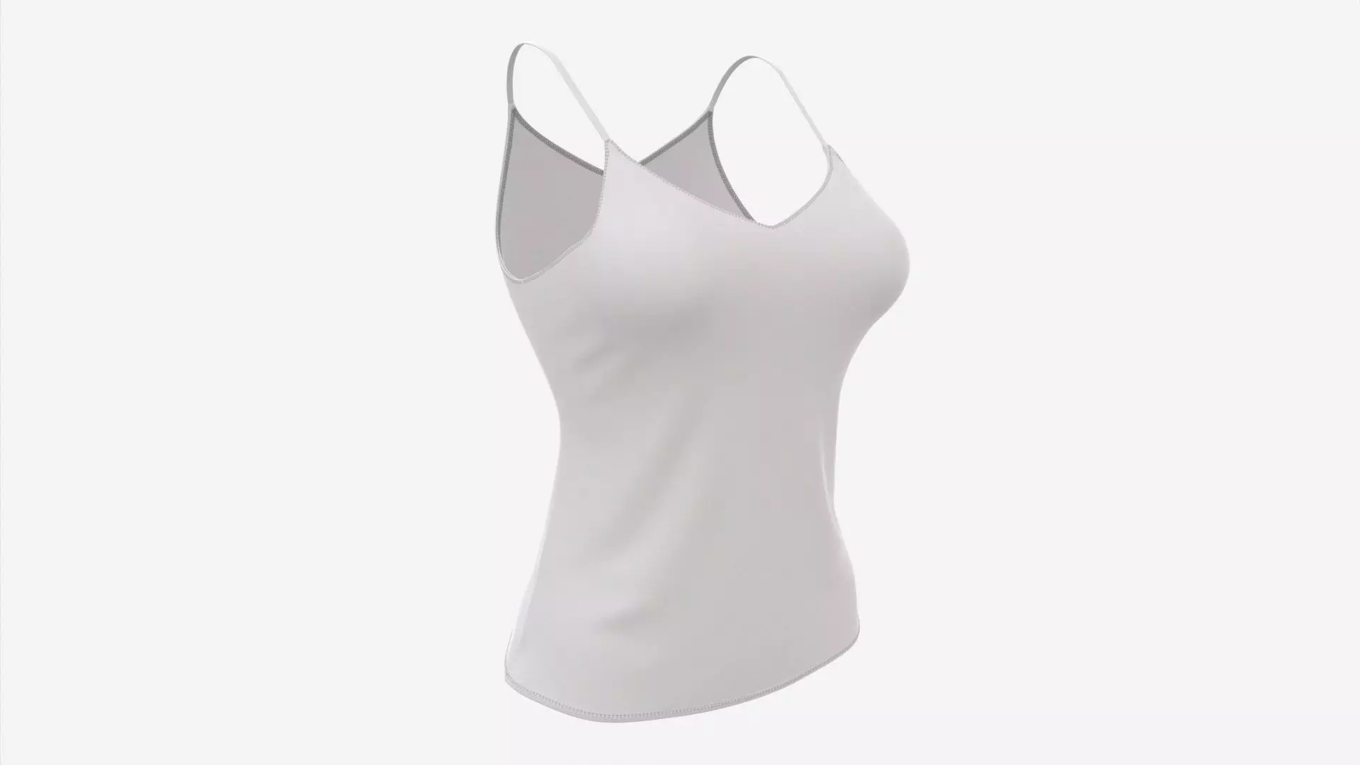 Strap Vest Top for Women White Mockup 3D model