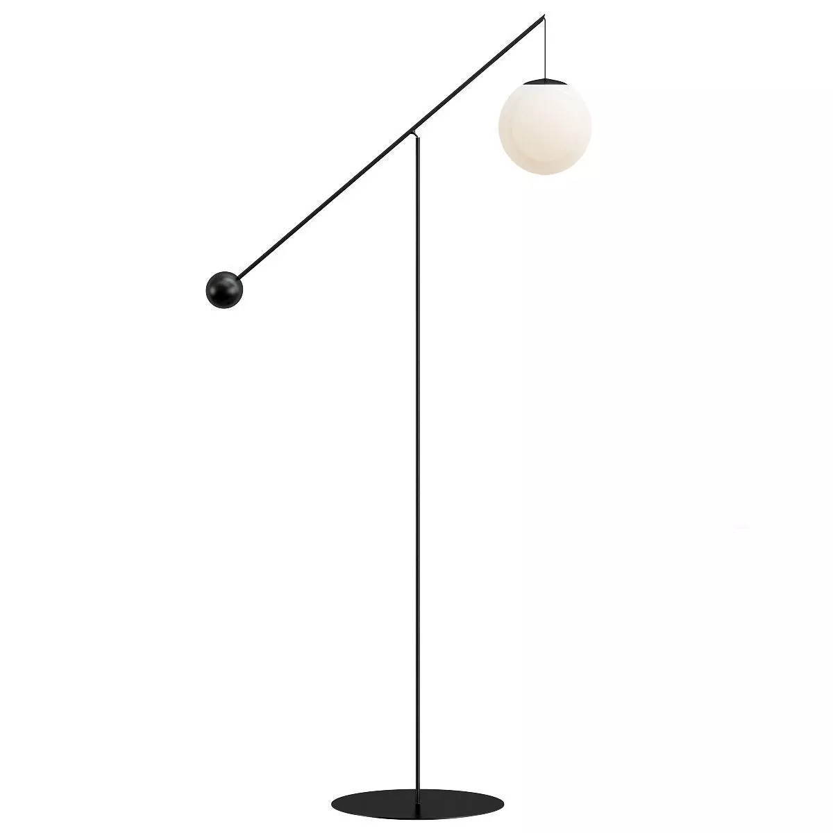 MALAMATA floor lamp with glass ball on top 3D model_0
