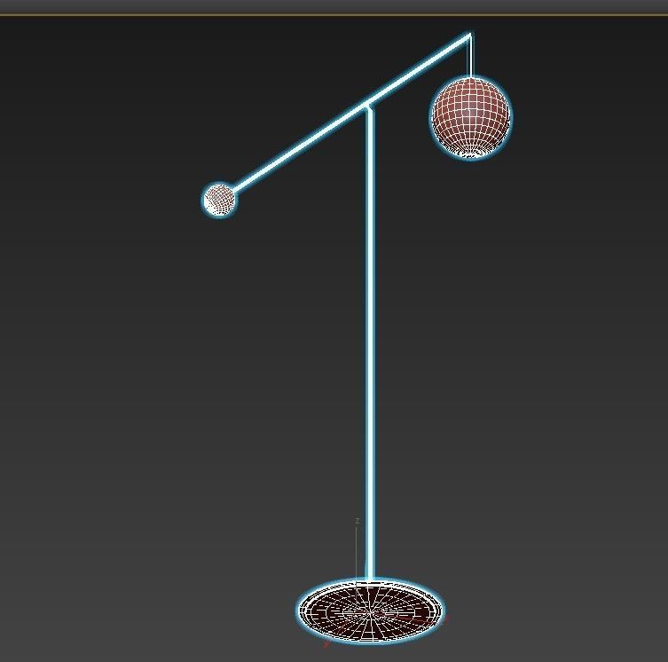 MALAMATA floor lamp with glass ball on top 3D model_3