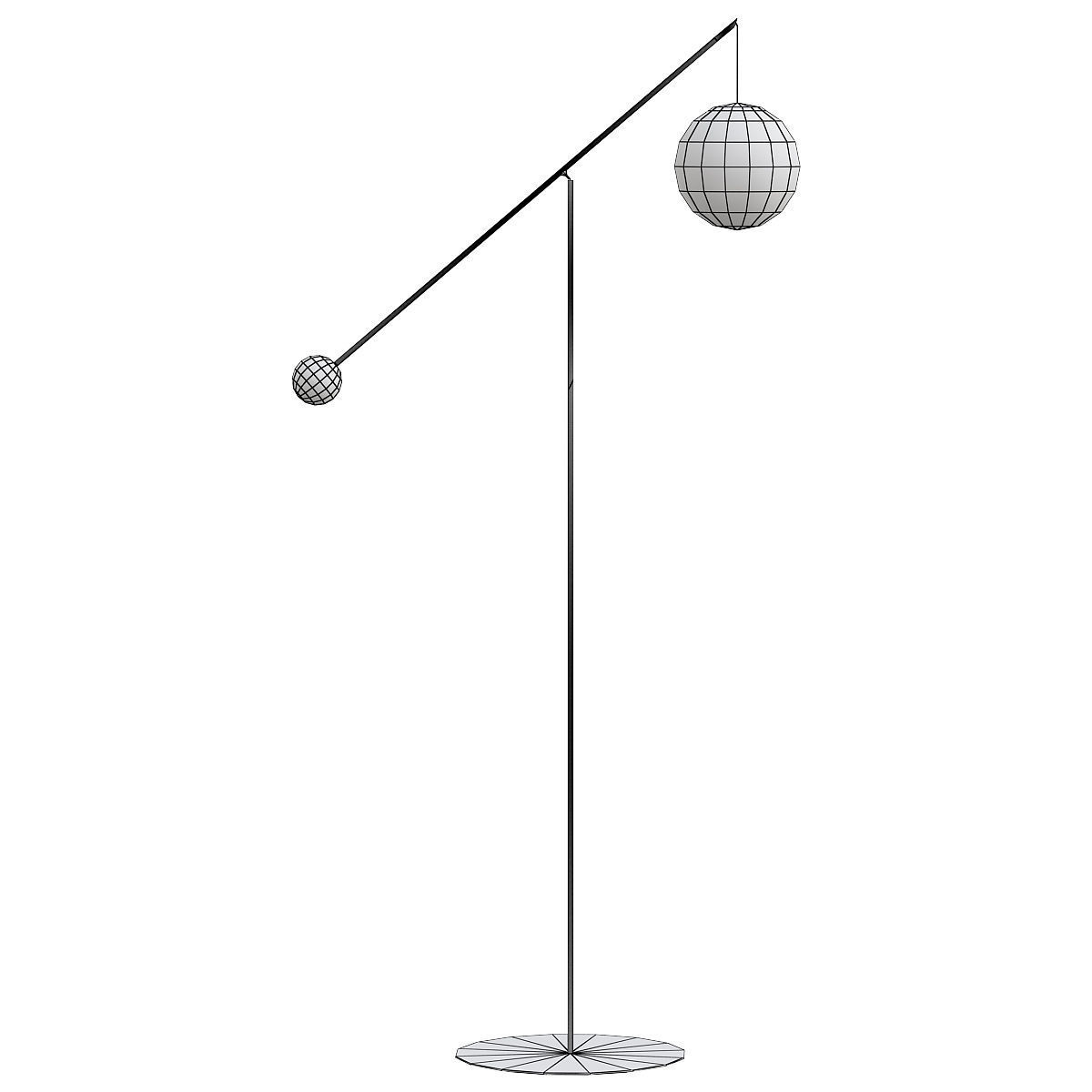 MALAMATA floor lamp with glass ball on top 3D model_1