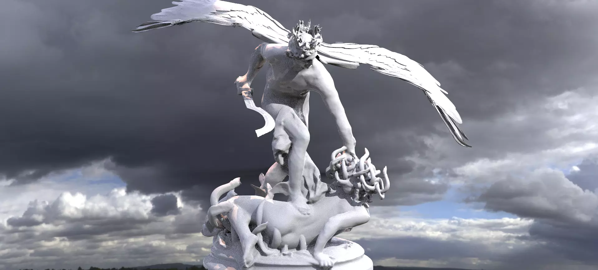 Perseus Statue Action  3D model_0