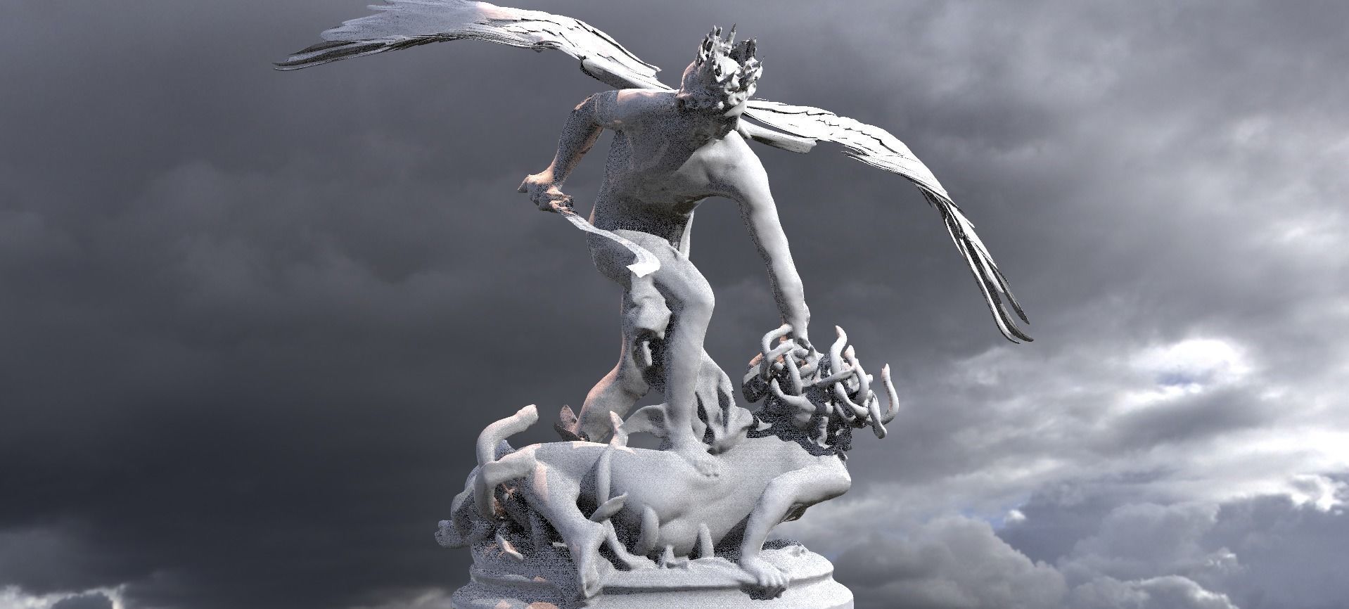 Perseus Statue Action  3D model_1