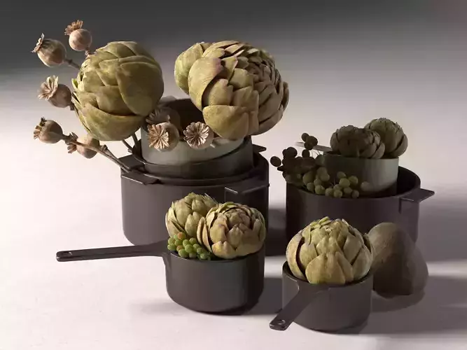 Pots with Artichoke